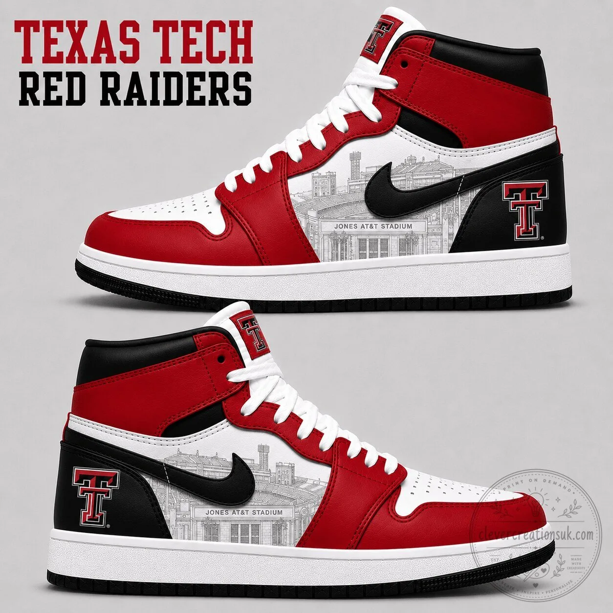 Texas Tech Red Raiders Football High Top Shoes