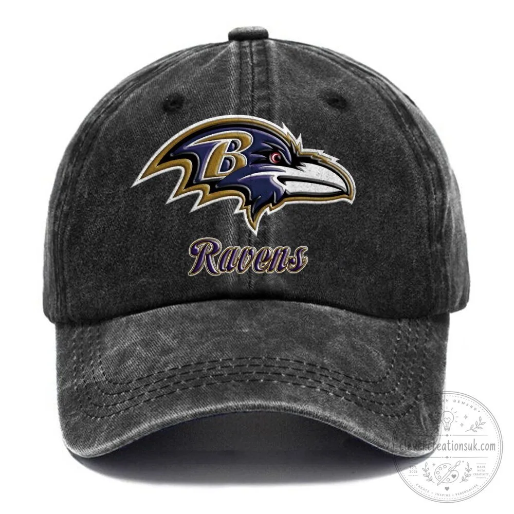 Baltimore Ravens NFL Football Team Logo Vintage Washed Cap Hat