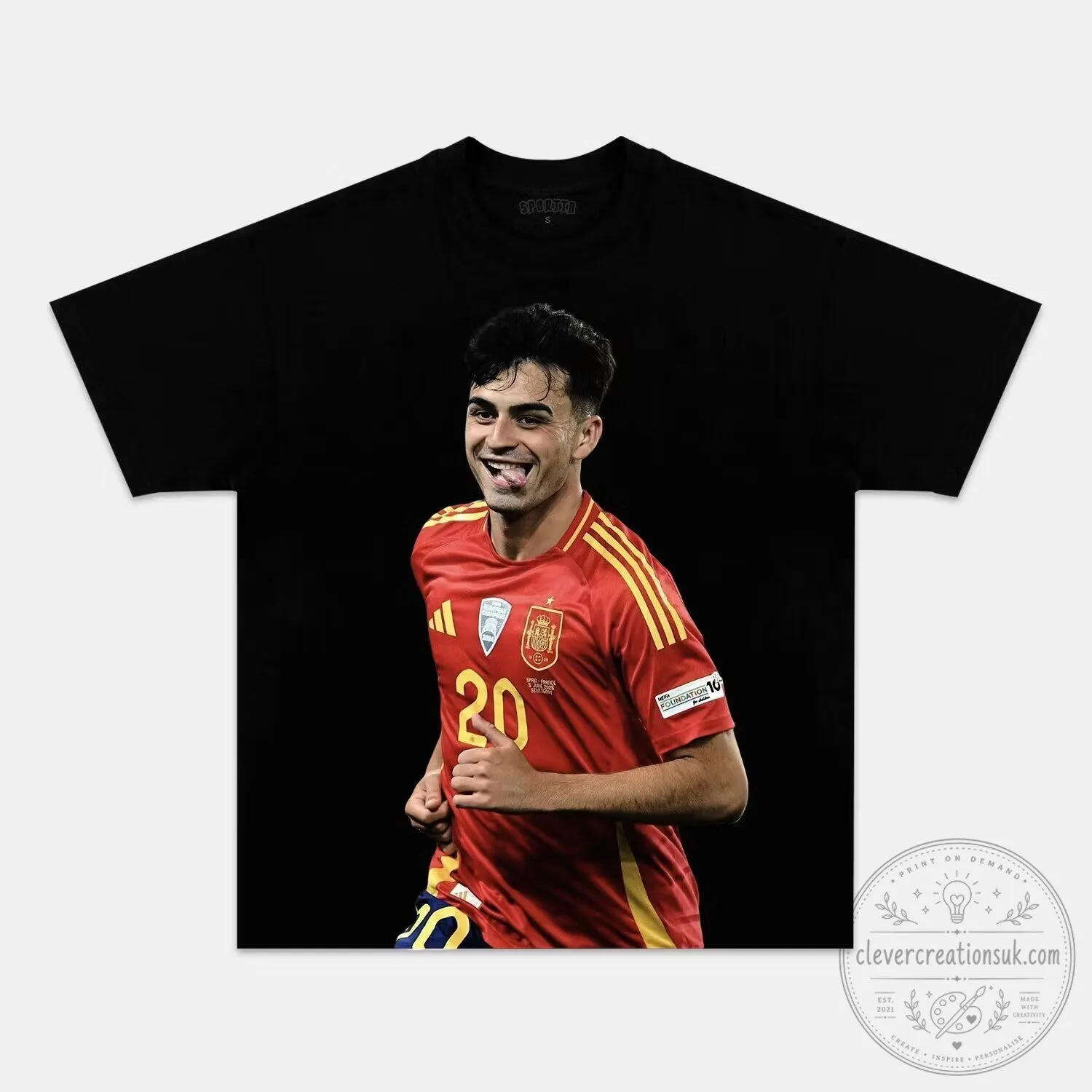 Pedri Gonzalez Spanish Footballer Black Graphic T-Shirt