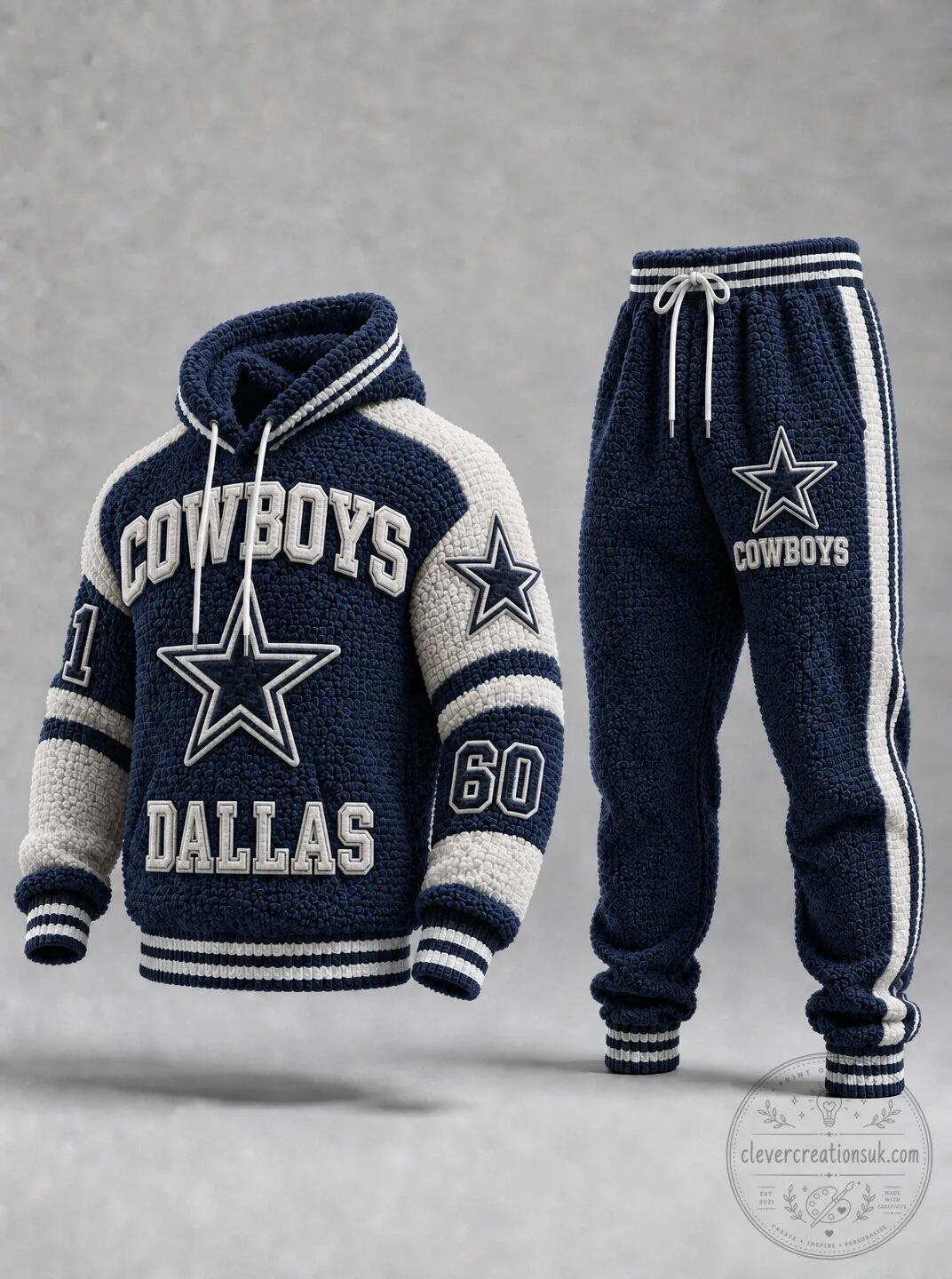 Dallas Cowboys Sherpa Fleece Hoodie and Sweatpants Set for Men