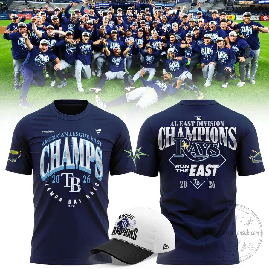 2026 American League East Division Champions T-Shirt - Tampa Bay Rays