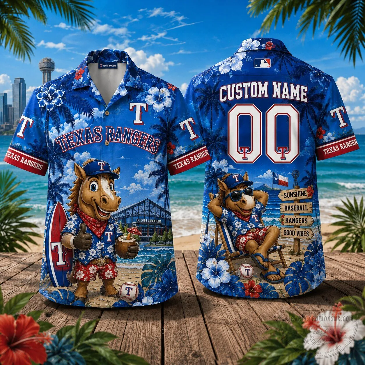 Texas Rangers Baseball Hawaiian Shirt for Men and Women