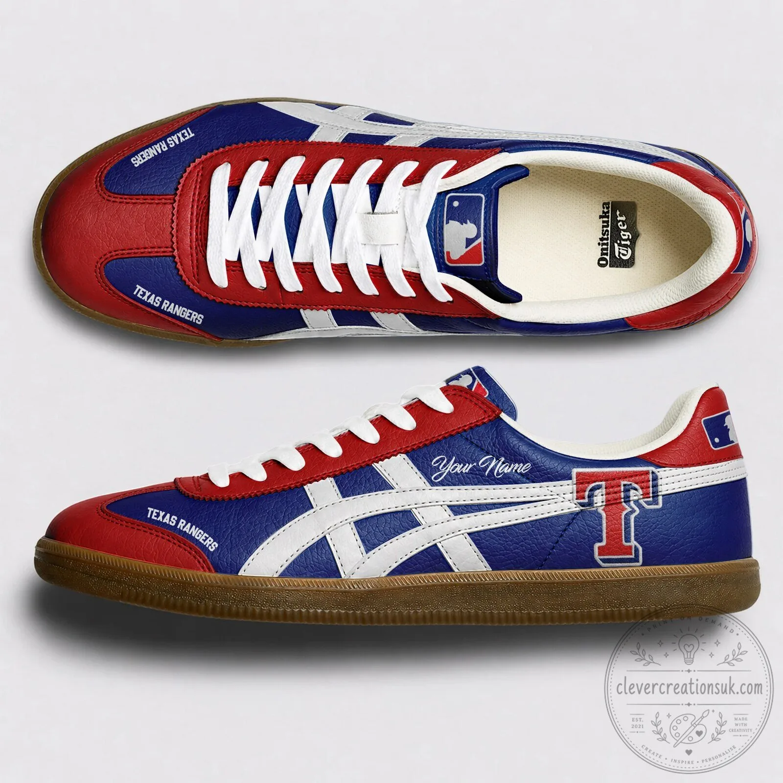 Texas Rangers Baseball Team Logo Shoes, Custom Name Sneakers, MLB Fan Footwear