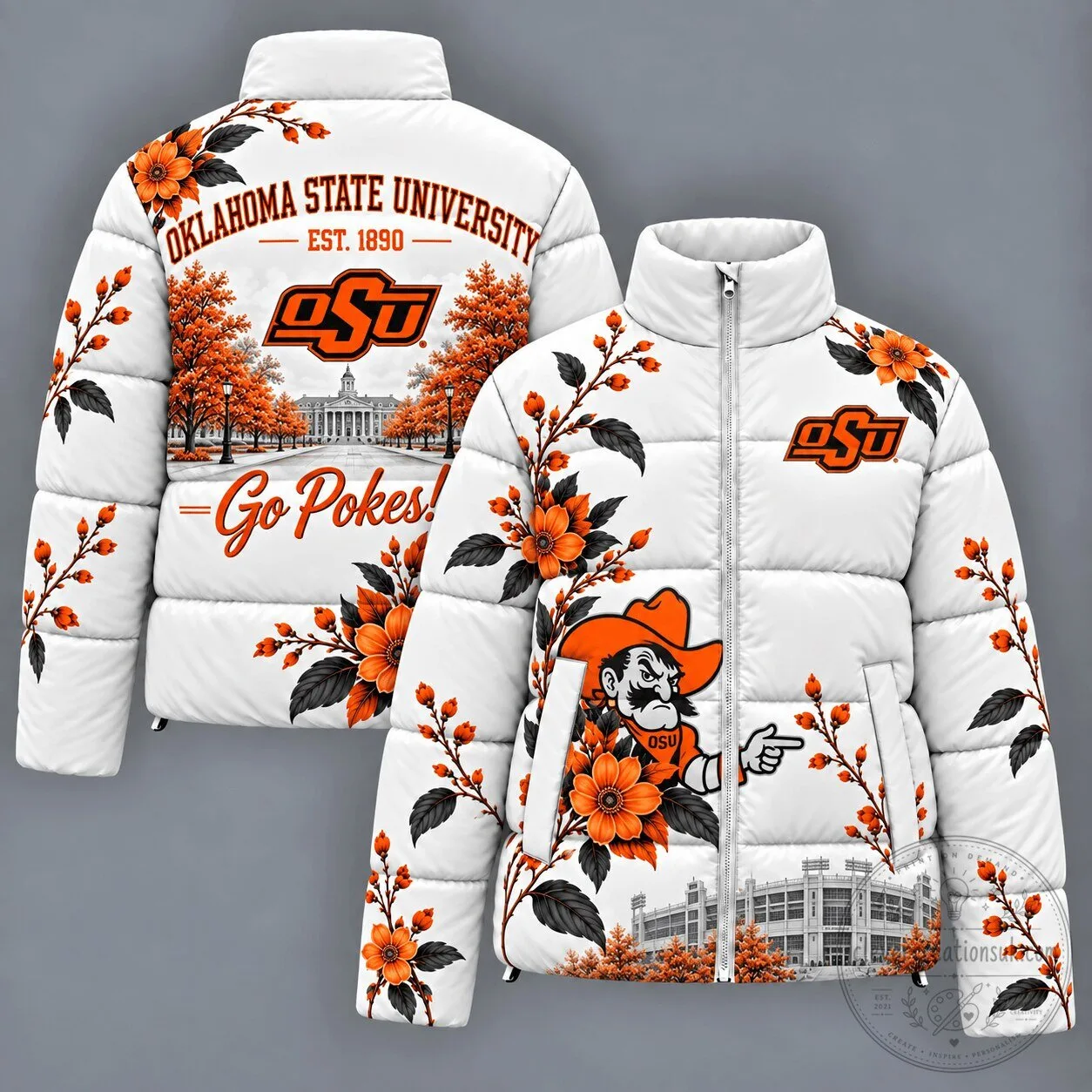 Oklahoma State University Cowboys Mascot Puffer Jacket