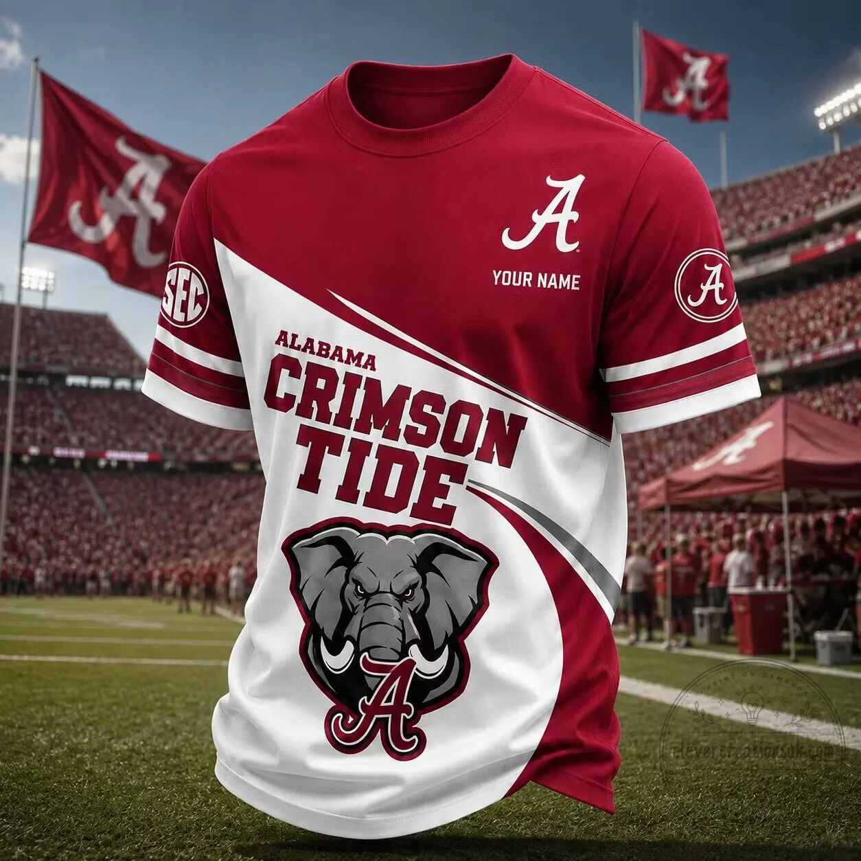 Alabama Crimson Tide Elephant Mascot College Football Fan T-Shirt