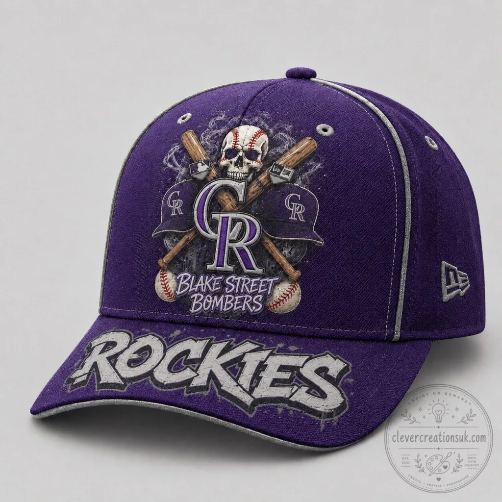 Colorado Rockies Baseball Blake Street Bombers Skull Bats Cap Hat