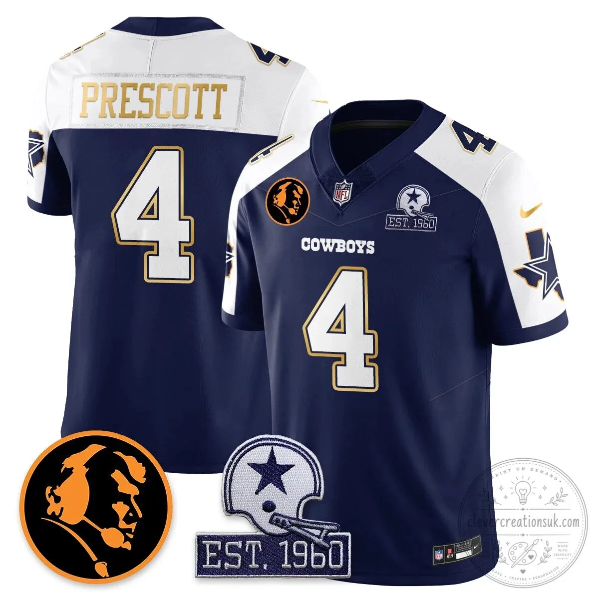 John Madden Dallas Cowboys Dak Prescott Number 4 Vapor Limited Football Jersey