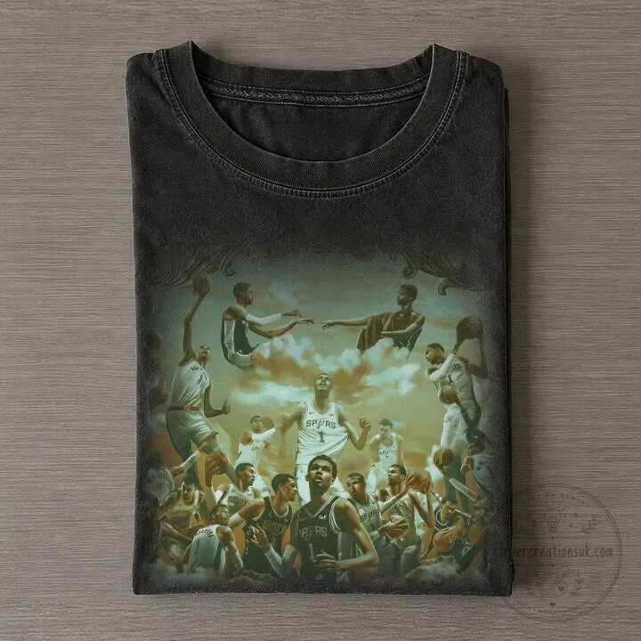 San Antonio Spurs Basketball Legends Vintage Style Graphic T-Shirt