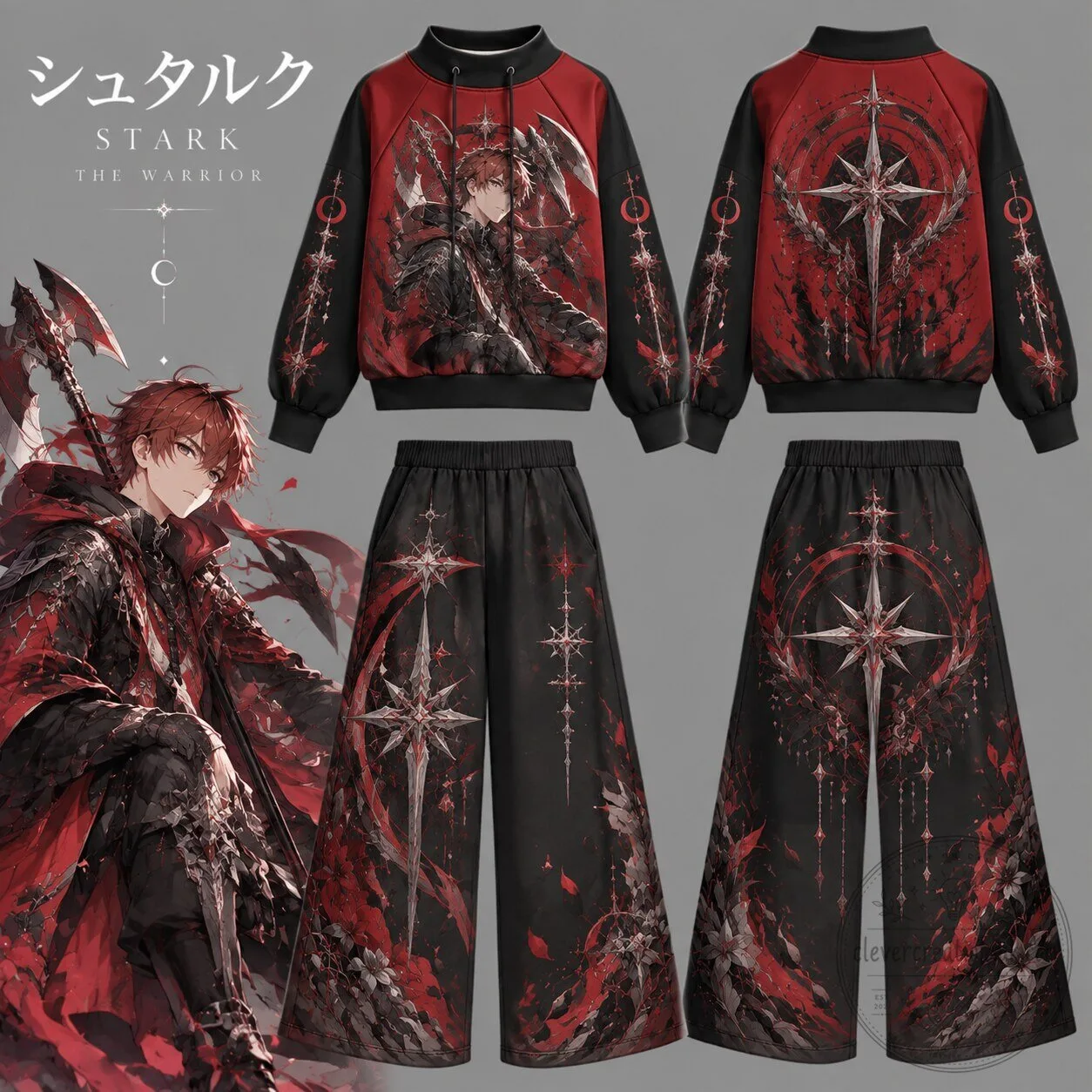 Stark The Warrior Frieren Beyond Journey's End Anime Hoodie and Pants Set