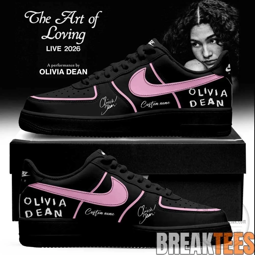 Olivia Dean The Art of Loving Live 2026 Custom Name Black and Pink Shoes