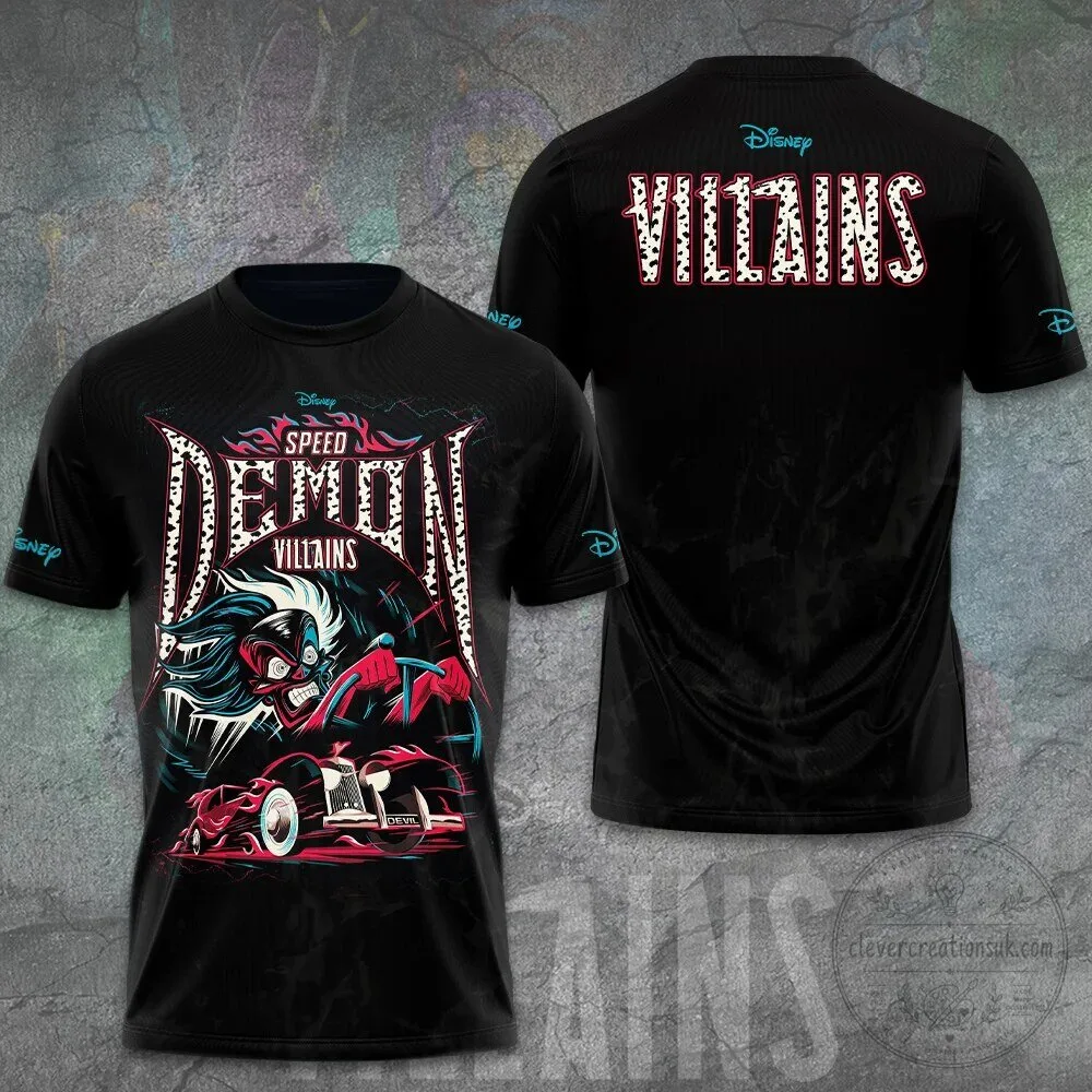 Disney Villains Speed Demon Ursula Driving Race Car Black T-Shirt