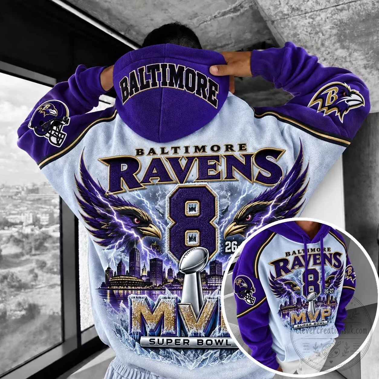 Baltimore Ravens Super Bowl MVP Football Team Fan Hoodie
