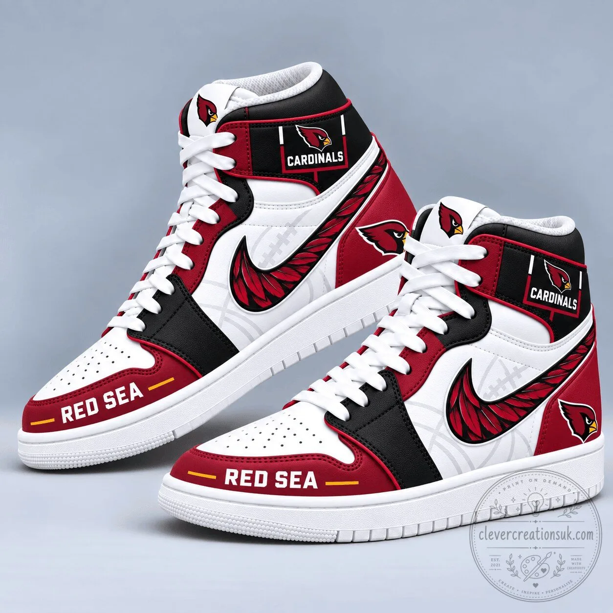 Arizona Cardinals Team Logo Pattern High Top Sneakers
