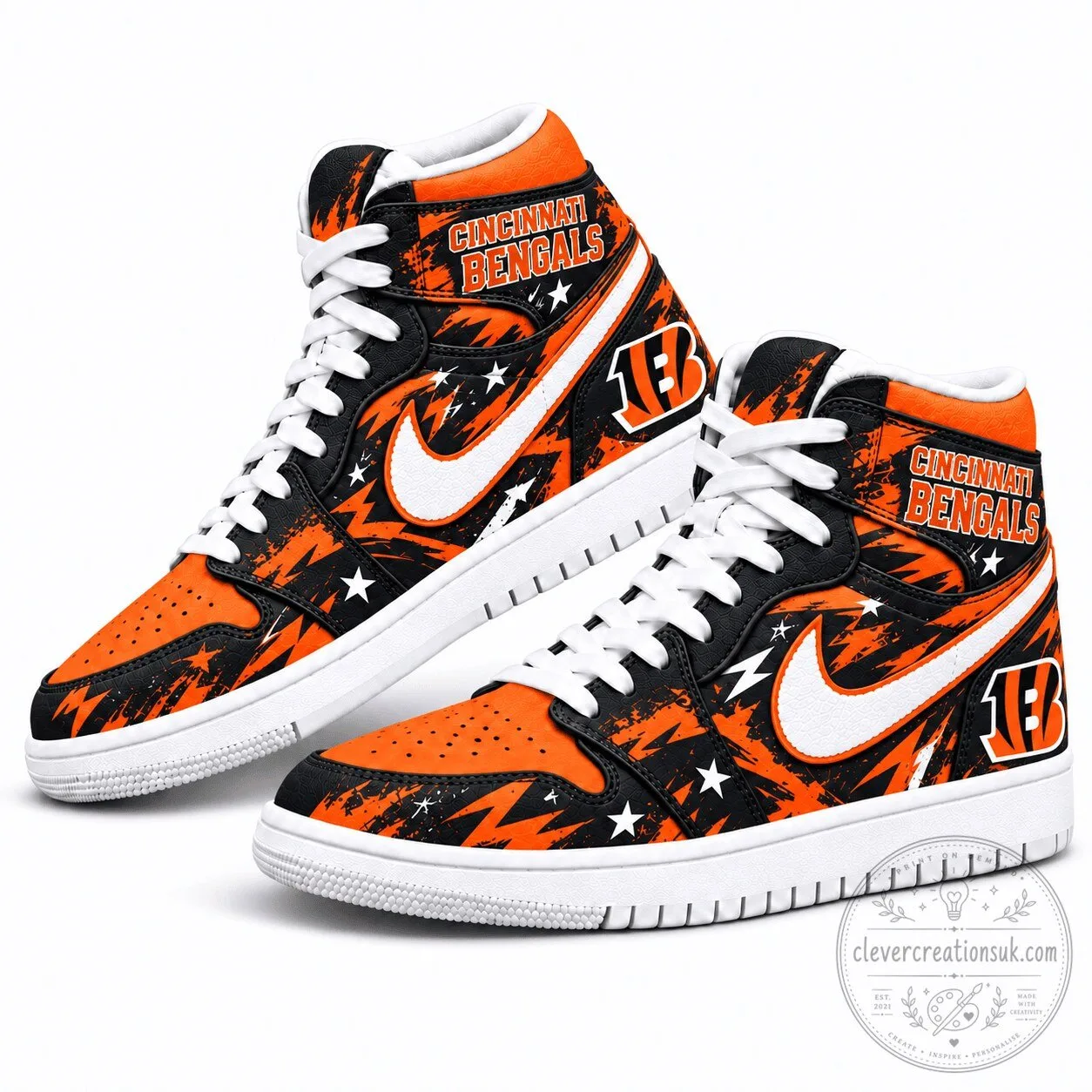 Cincinnati Bengals Graffiti Style High Top Sneakers