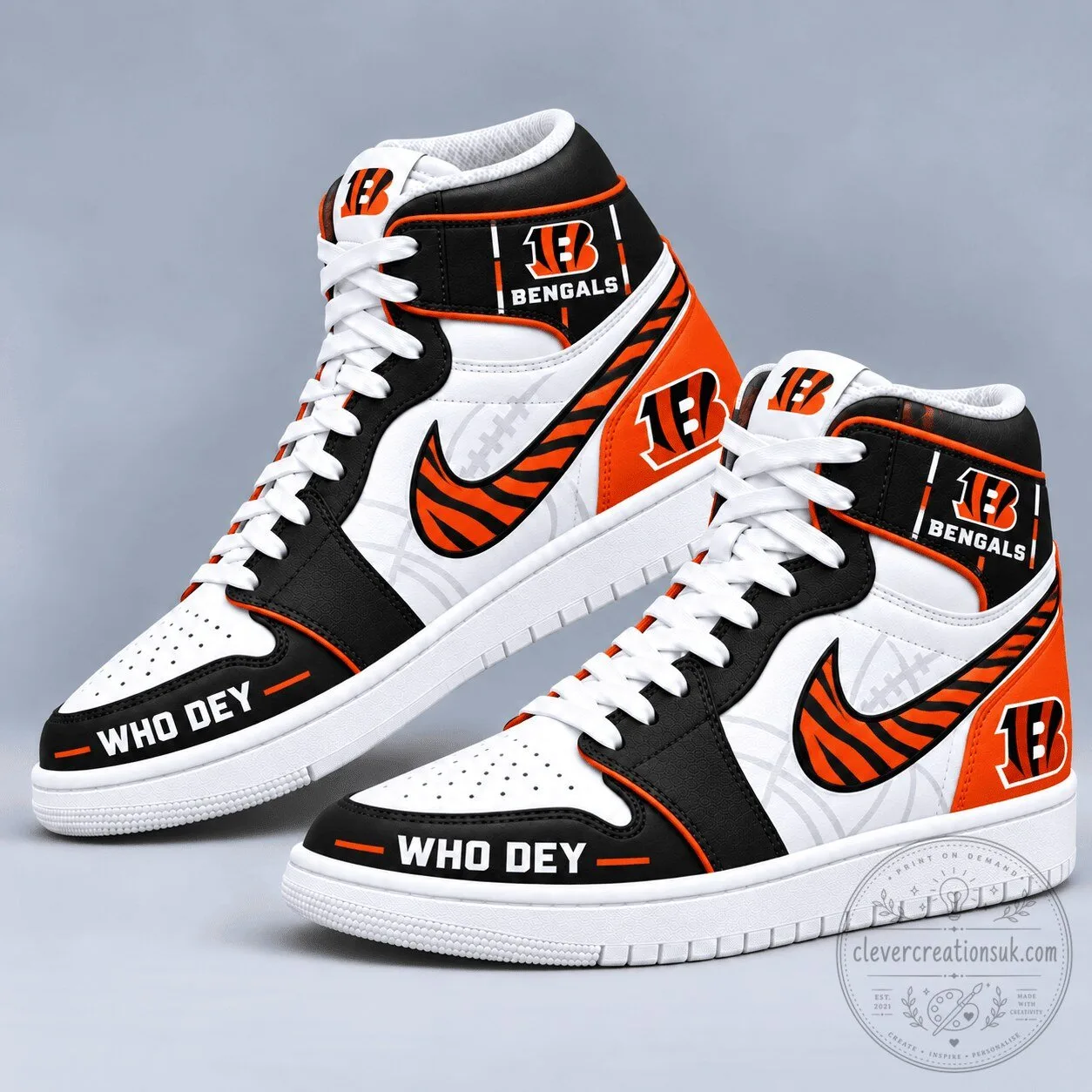 Cincinnati Bengals Team Logo Pattern High Top Shoes