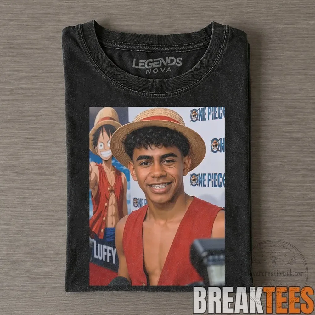 One Piece Graphic Tee featuring Lamine Yamal and Monkey D. Luffy