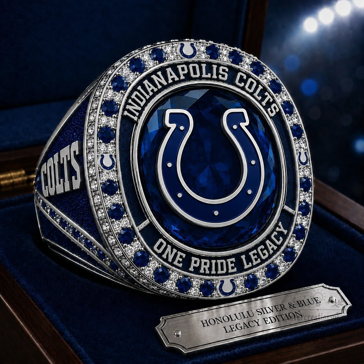 Limited Edition Indianapolis Colts Round Engraved Ring 2 Limited Edition Indianapolis Colts Round Engraved Ring