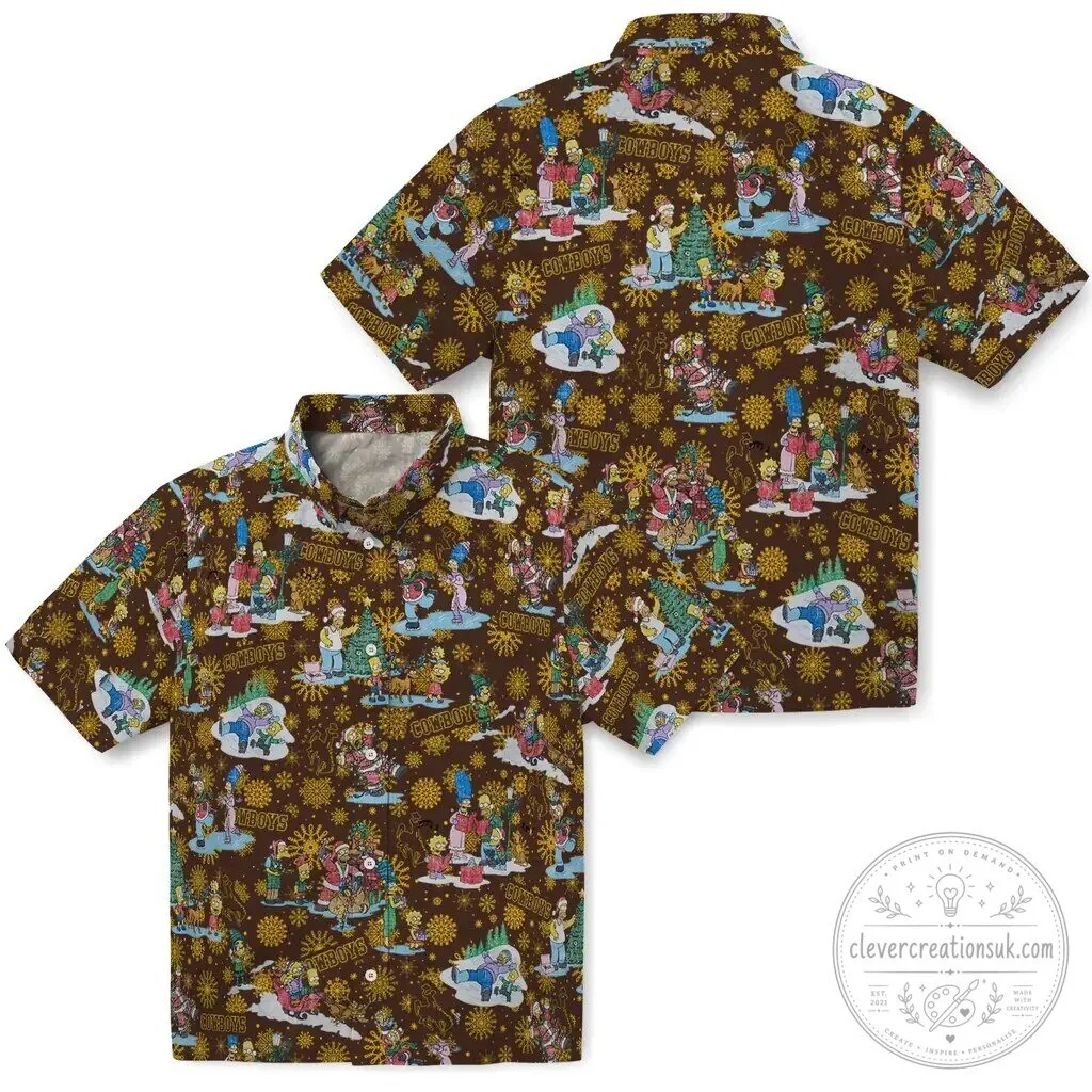 The Simpsons Christmas Hawaii Shirt Wyoming Cowboys