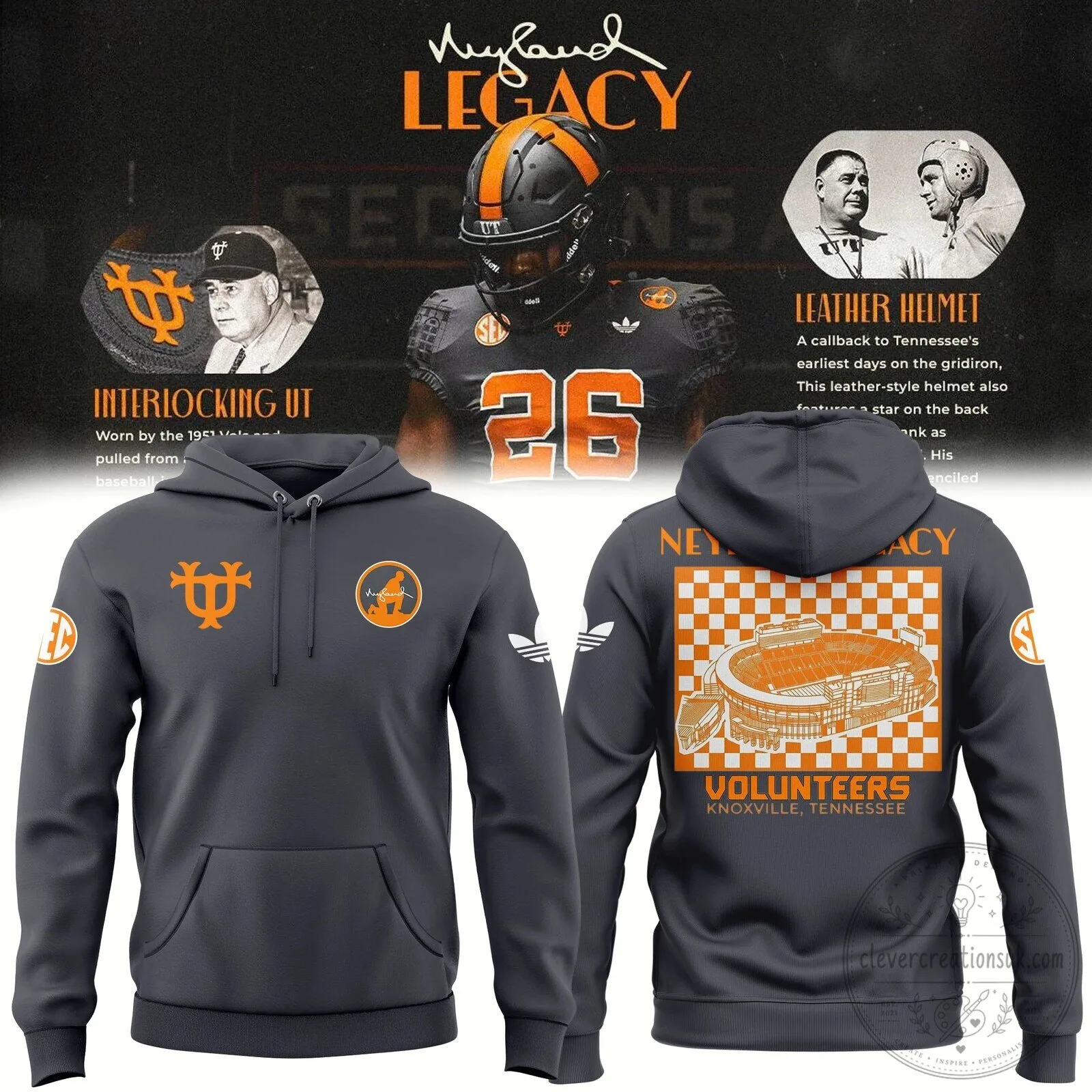 Tennessee Football Neyland Legacy Charcoal Hoodie