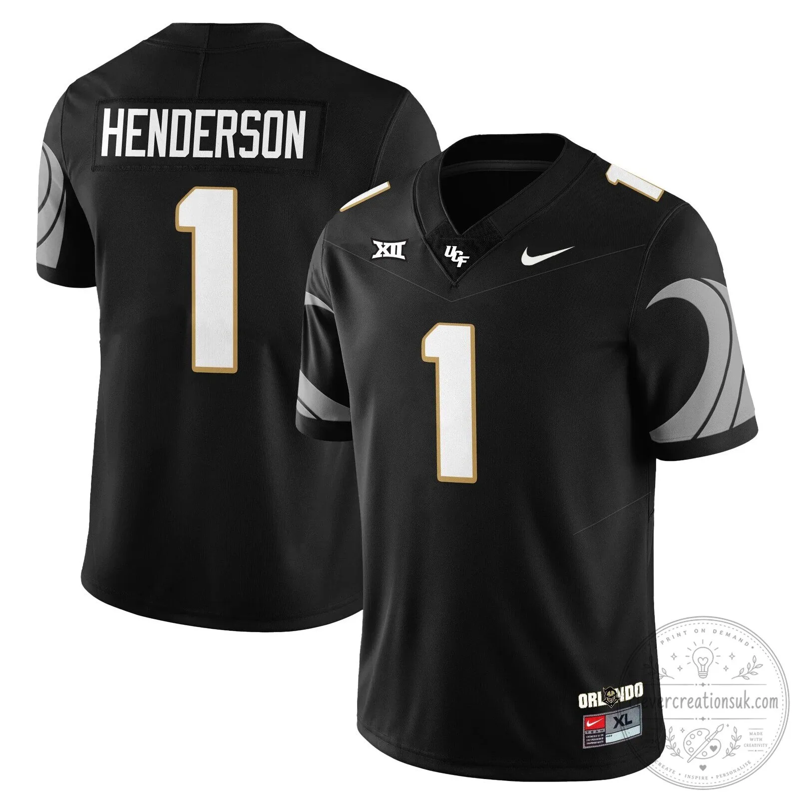 UCF Football Black Number 11 Brown Player Replica Football Jersey 25 UCF Football Black Number 11 Brown Player Replica Football Jersey