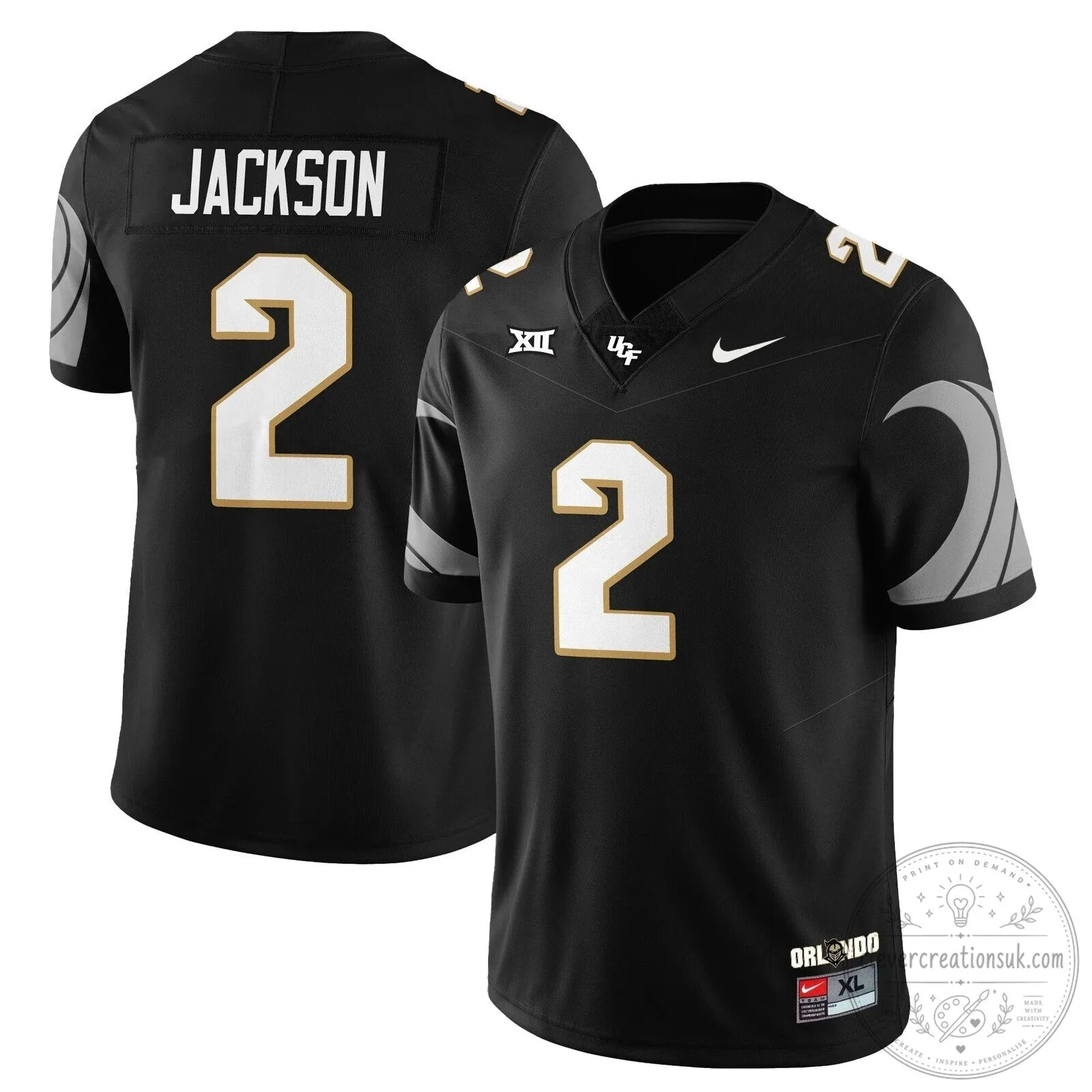 UCF Football Black Number 11 Brown Player Replica Football Jersey 26 UCF Football Black Number 11 Brown Player Replica Football Jersey