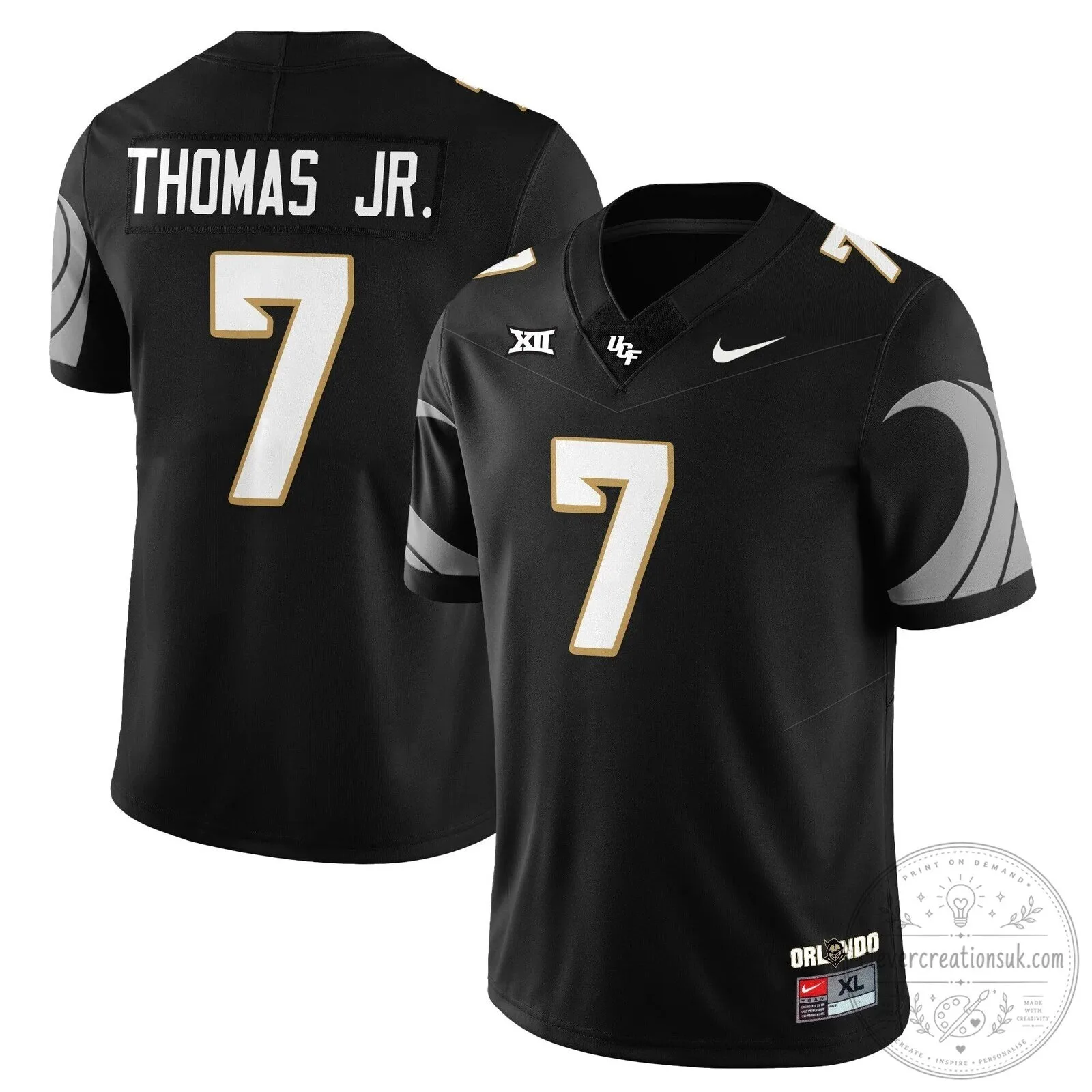 UCF Football Black Number 11 Brown Player Replica Football Jersey 28 UCF Football Black Number 11 Brown Player Replica Football Jersey