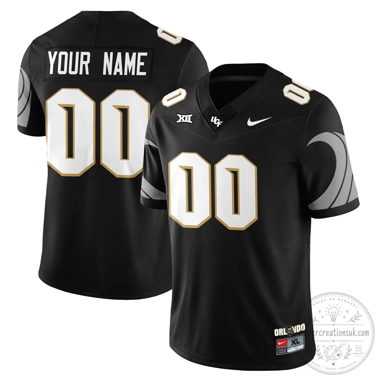 UCF Football Black Number 11 Brown Player Replica Football Jersey 29 UCF Football Black Number 11 Brown Player Replica Football Jersey