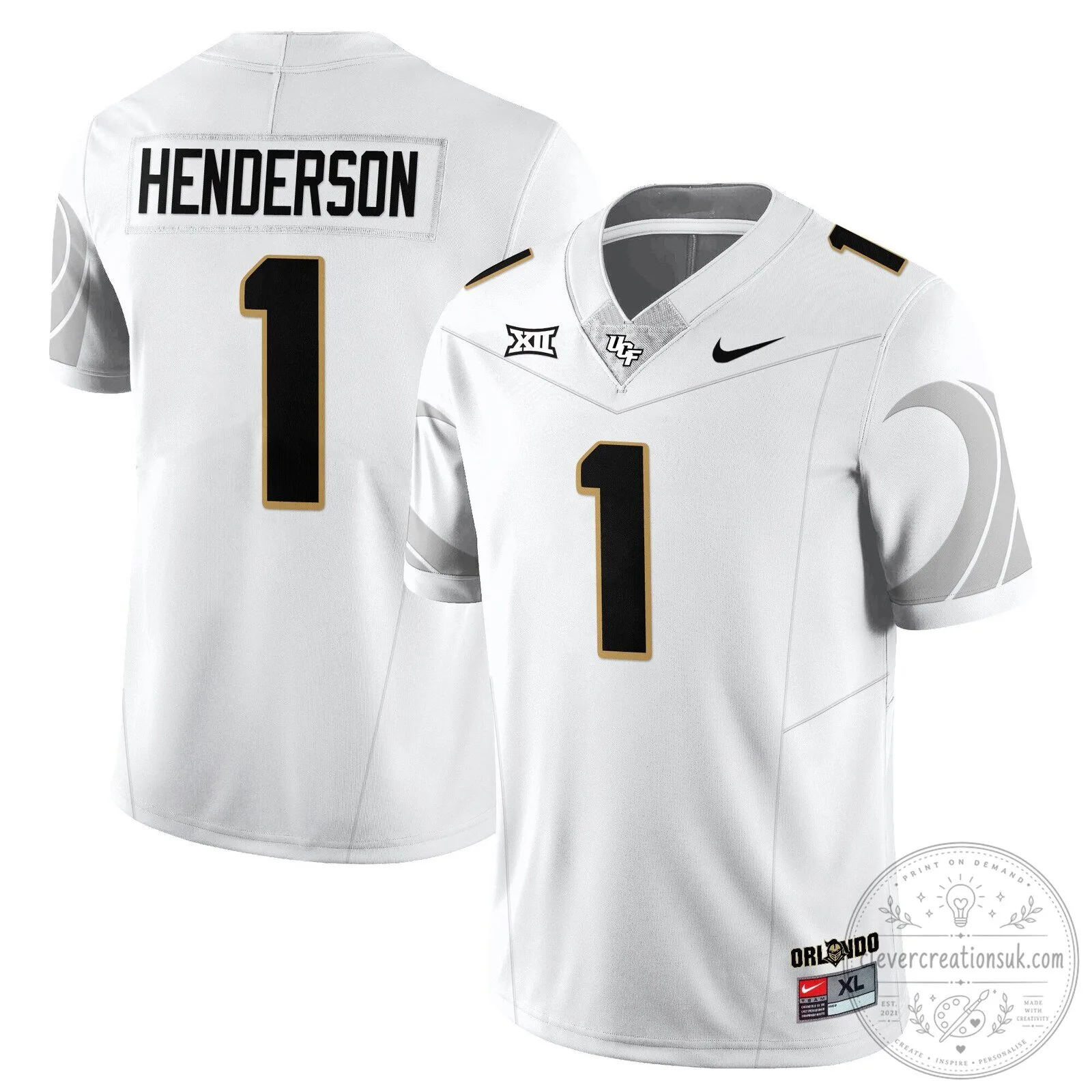 UCF Football Black Number 11 Brown Player Replica Football Jersey 32 UCF Football Black Number 11 Brown Player Replica Football Jersey