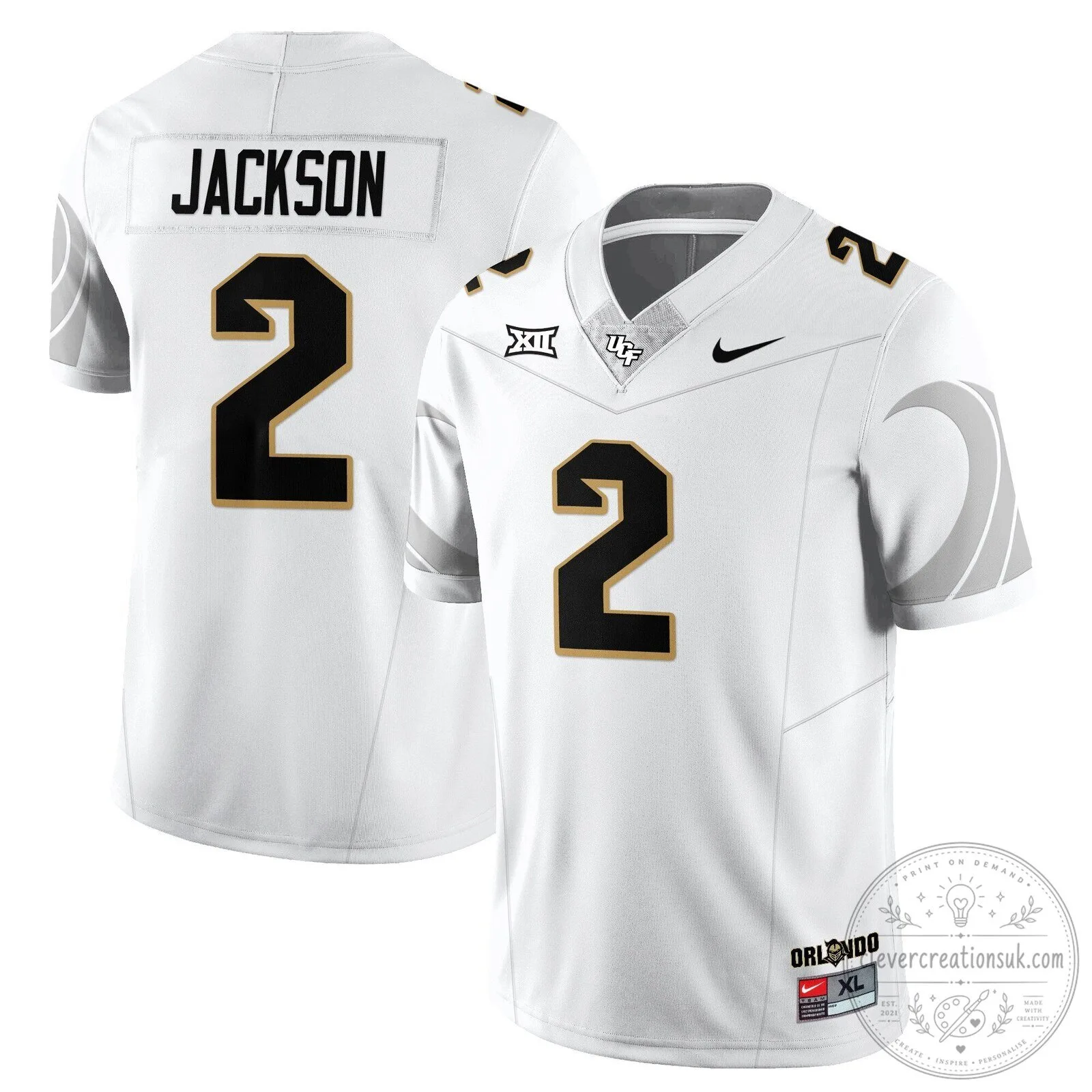 UCF Football Black Number 11 Brown Player Replica Football Jersey 33 UCF Football Black Number 11 Brown Player Replica Football Jersey