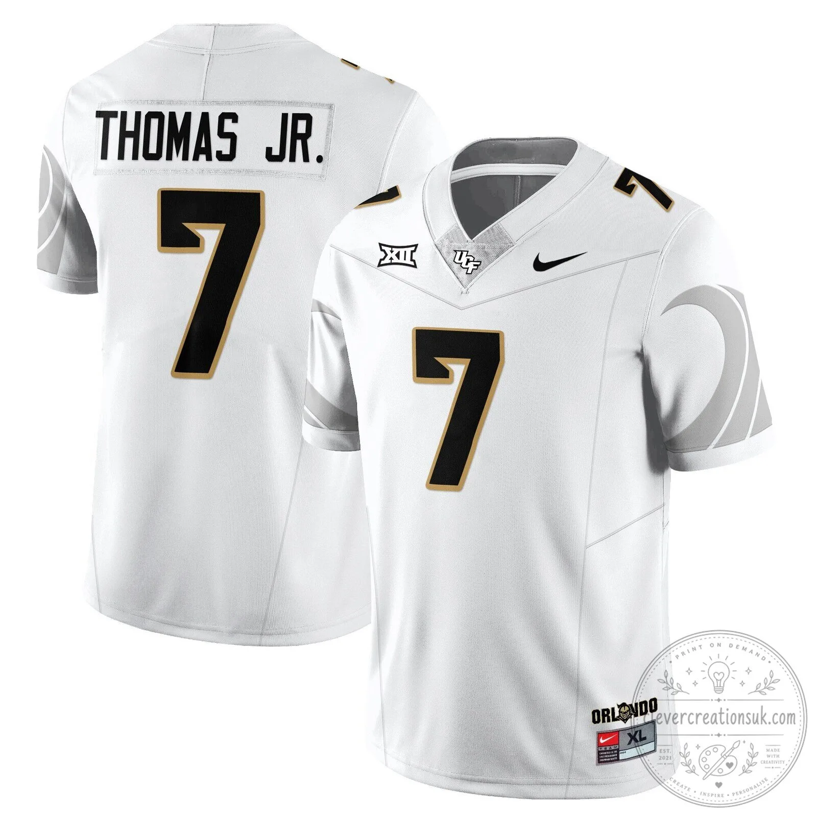 UCF Football Black Number 11 Brown Player Replica Football Jersey 34 UCF Football Black Number 11 Brown Player Replica Football Jersey