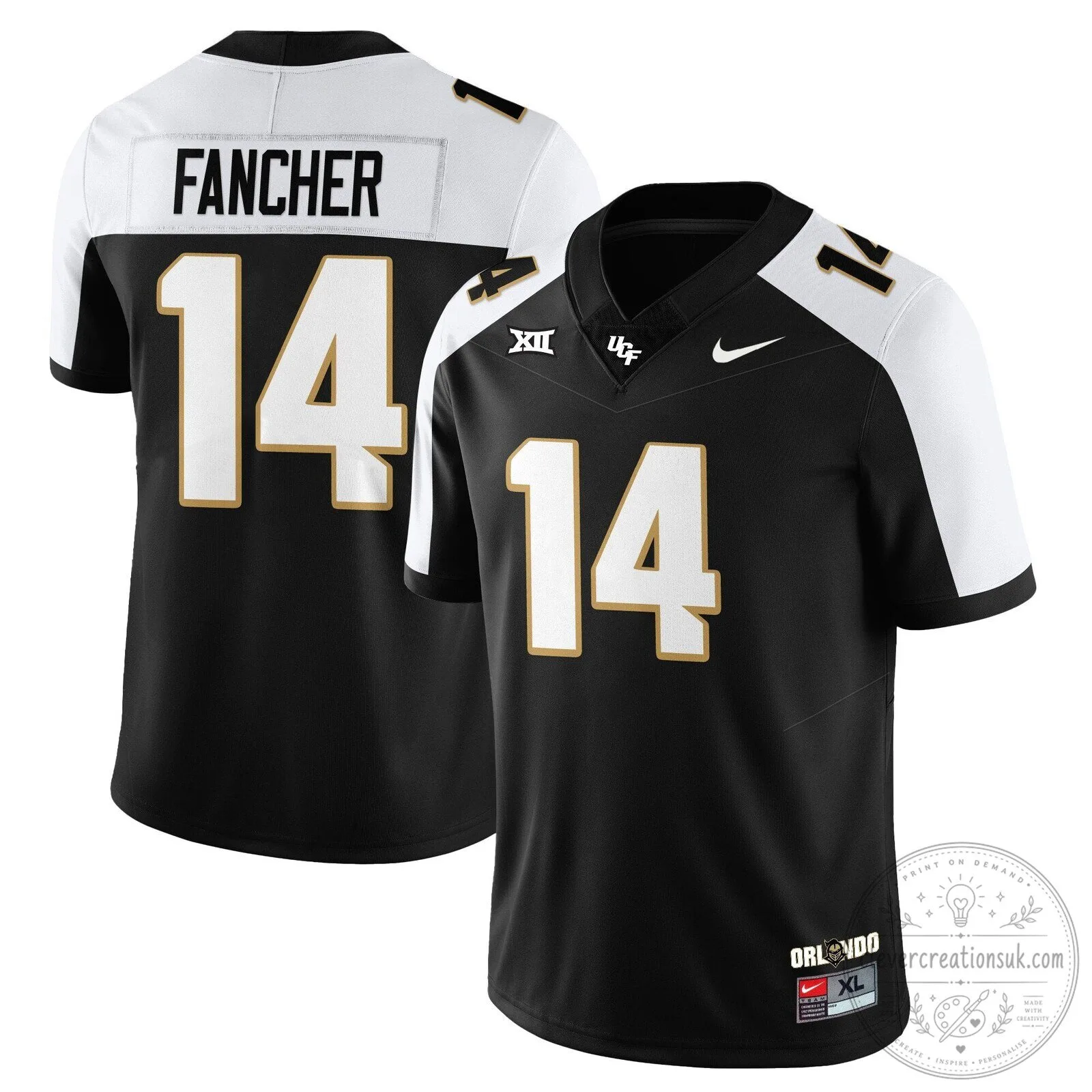 UCF Football Black Number 11 Brown Player Replica Football Jersey 35 UCF Football Black Number 11 Brown Player Replica Football Jersey