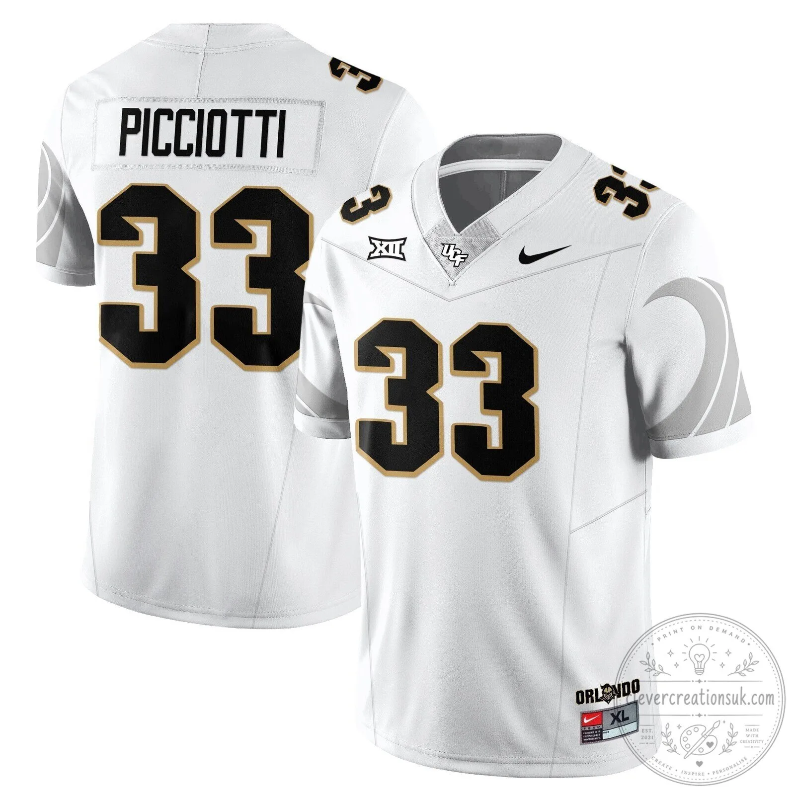 UCF Football Black Number 11 Brown Player Replica Football Jersey 36 UCF Football Black Number 11 Brown Player Replica Football Jersey