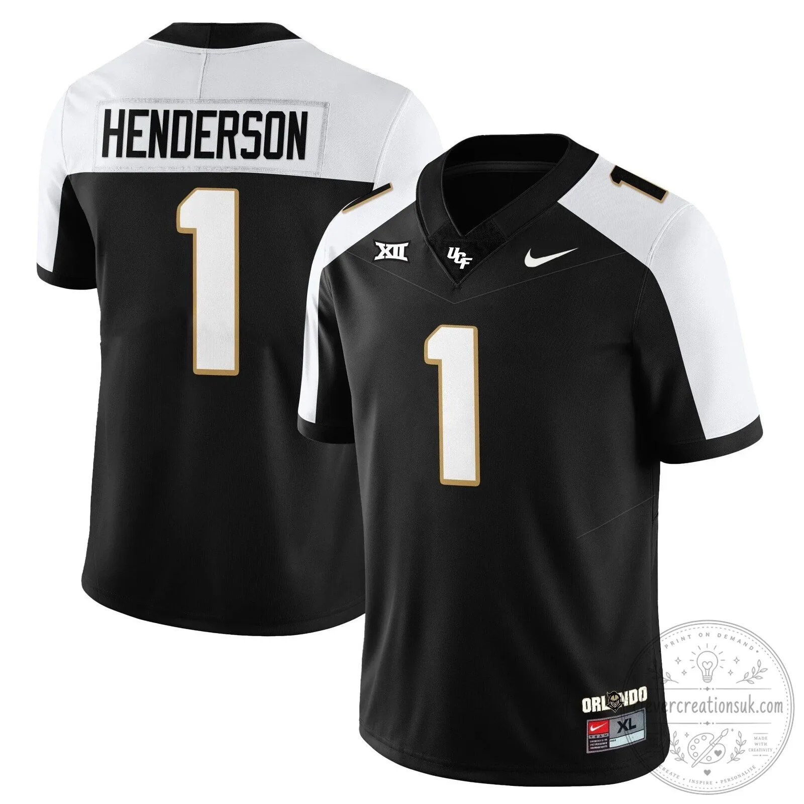UCF Football Black Number 11 Brown Player Replica Football Jersey 37 UCF Football Black Number 11 Brown Player Replica Football Jersey