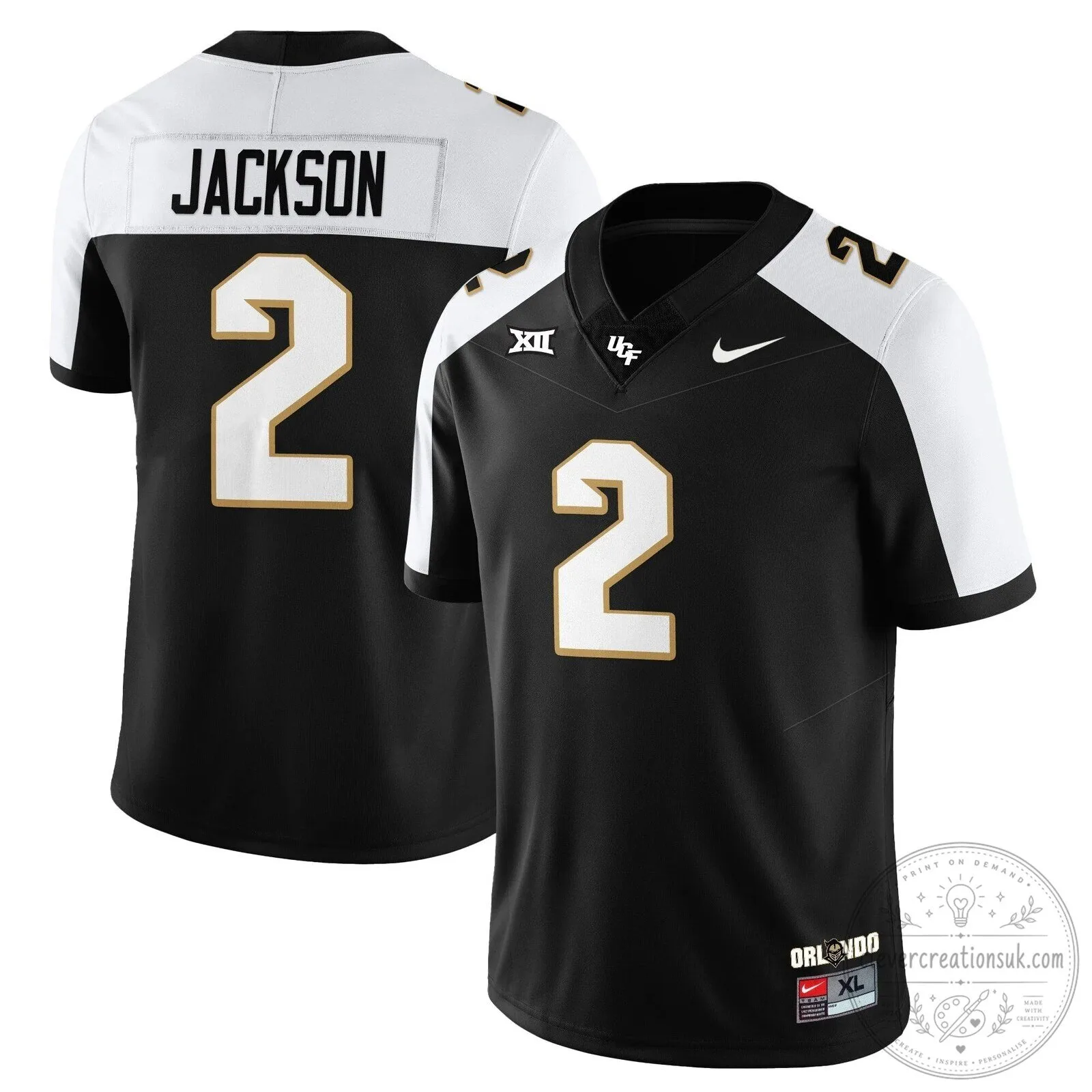 UCF Football Black Number 11 Brown Player Replica Football Jersey 38 UCF Football Black Number 11 Brown Player Replica Football Jersey