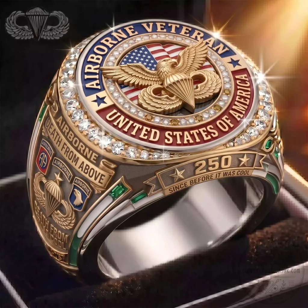 Airborne Veteran United States of America Death From Above Ring Airborne Veteran United States of America Death From Above Ring