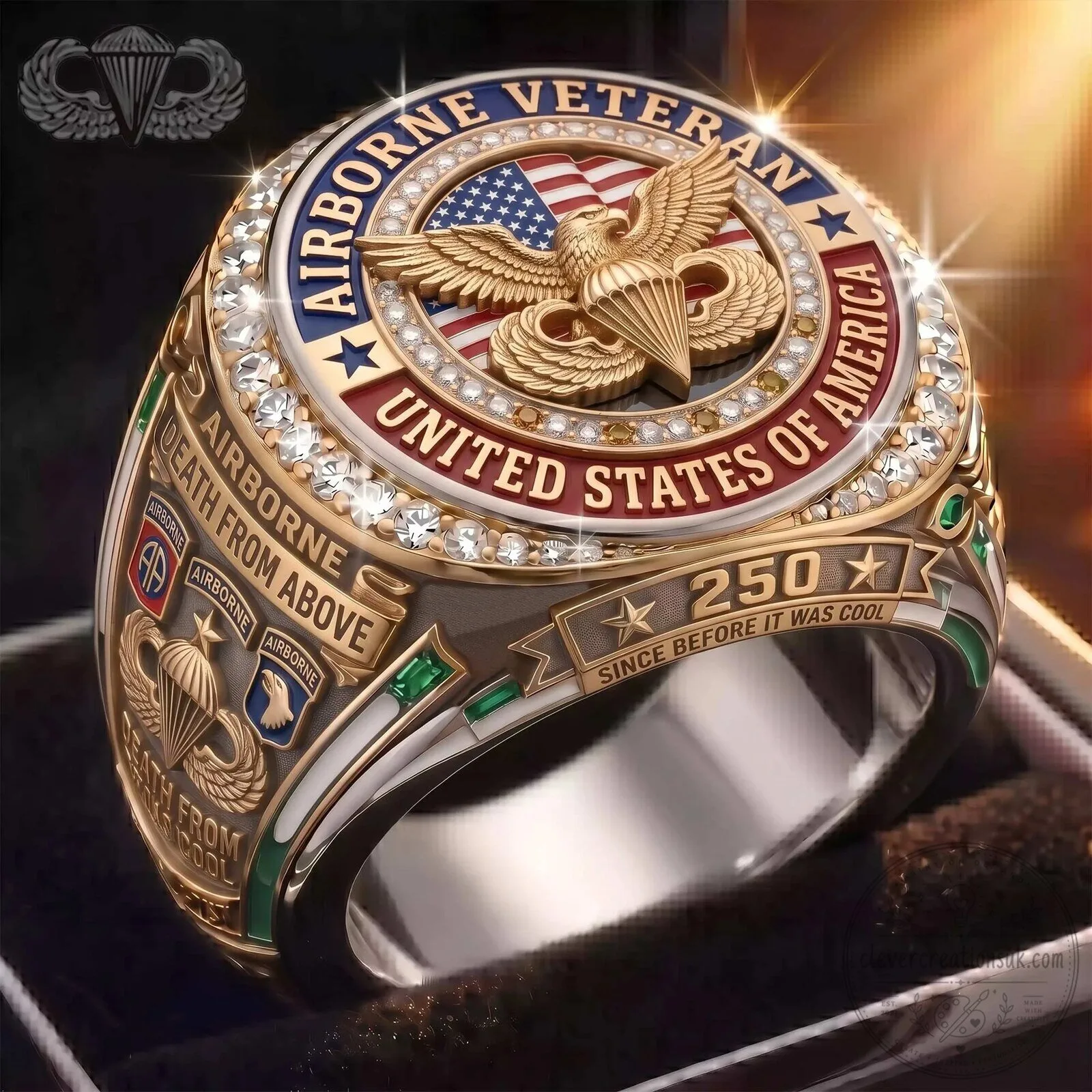 Airborne Veteran United States of America Death From Above Ring 5 Airborne Veteran United States of America Death From Above Ring