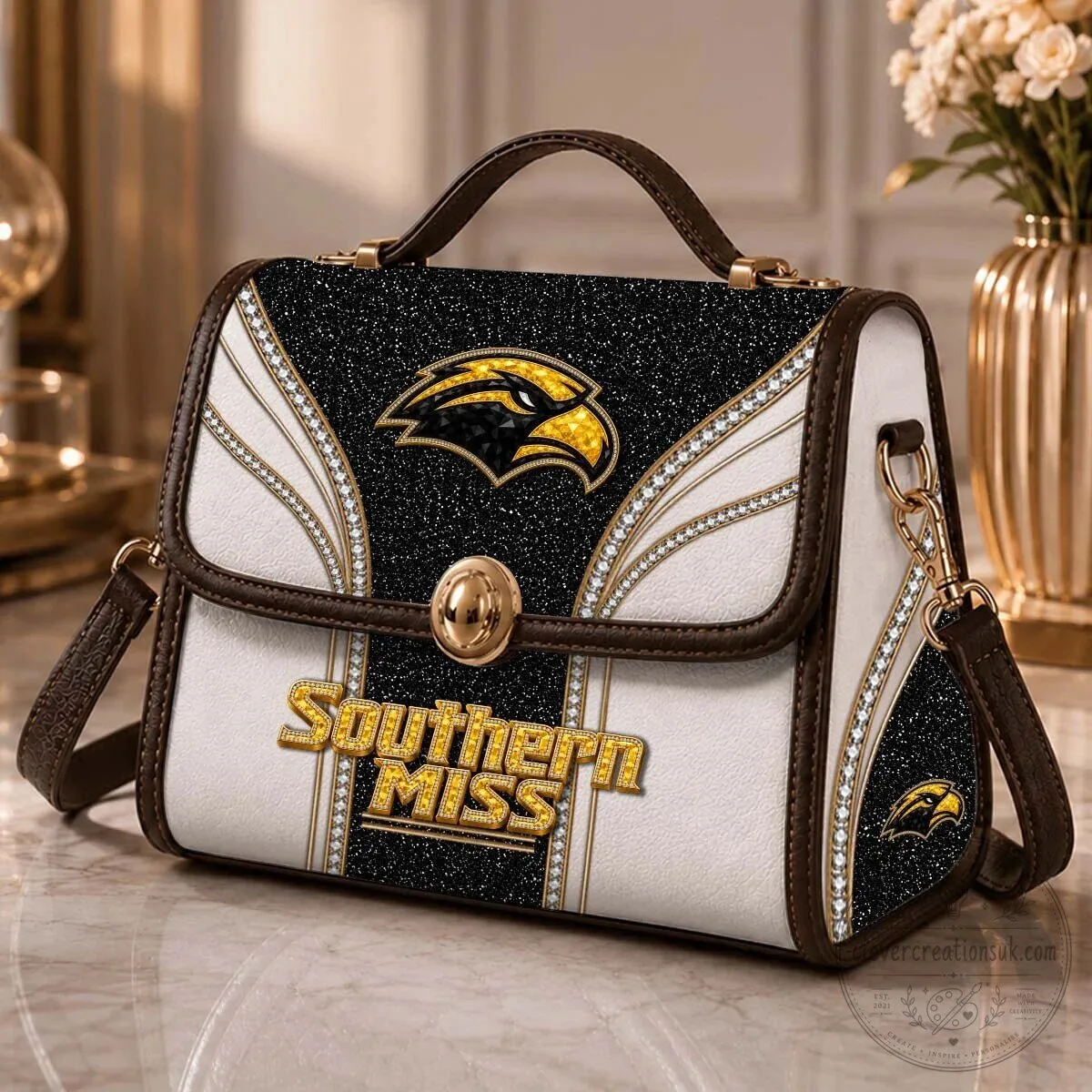 Southern Miss Golden Eagles Women's Glitter Shoulder Bag