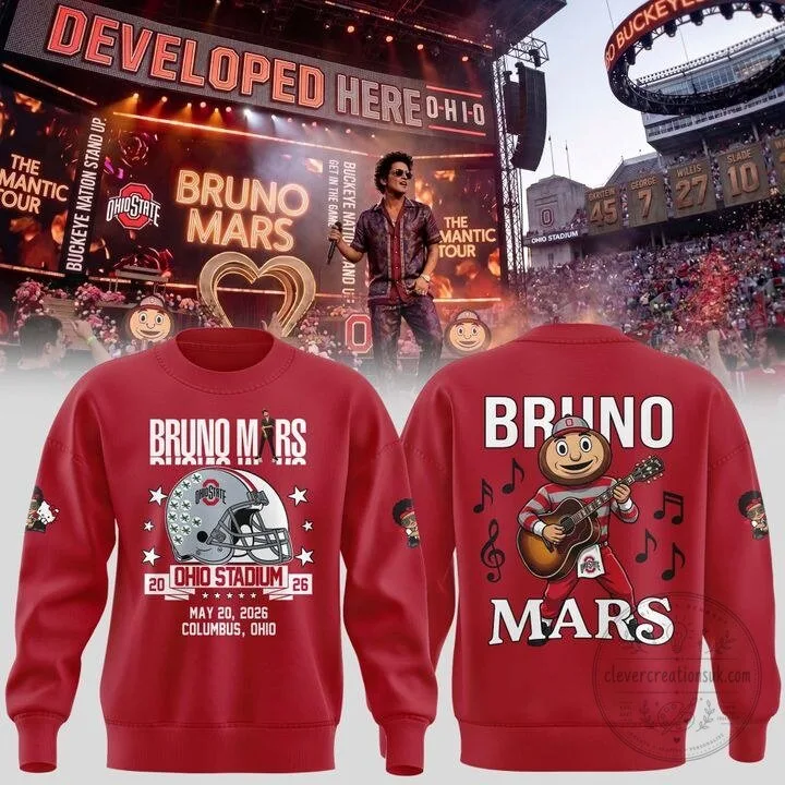 Ohio State Football Bruno Mars The Romantic Tour 2026 Sweatshirt