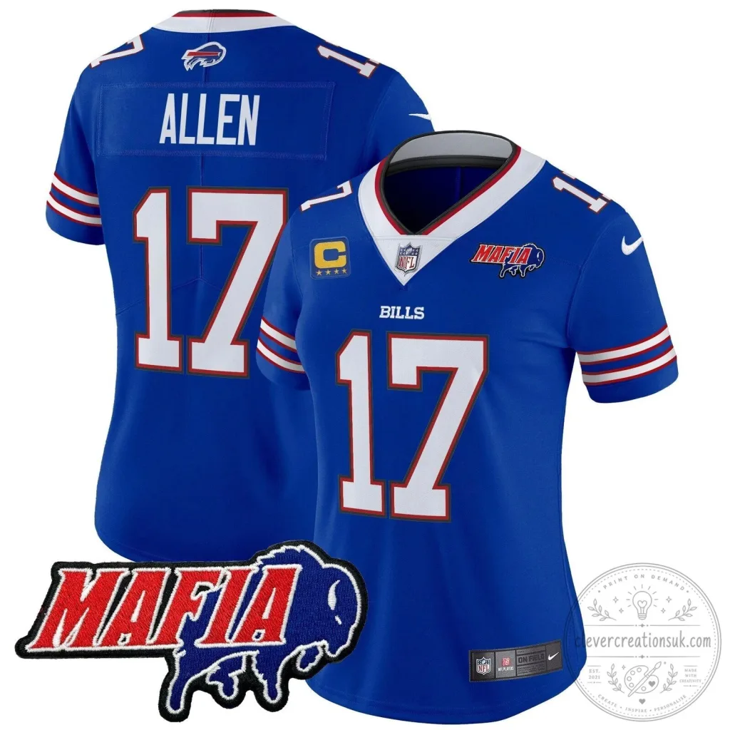 Royal Blue Football Jersey for Josh Allen - Buffalo Bills Mafia