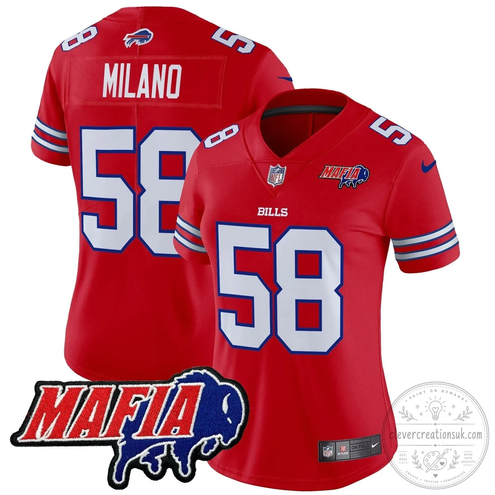 Royal Blue Football Jersey for Josh Allen - Buffalo Bills Mafia 56 Royal Blue Football Jersey for Josh Allen - Buffalo Bills Mafia