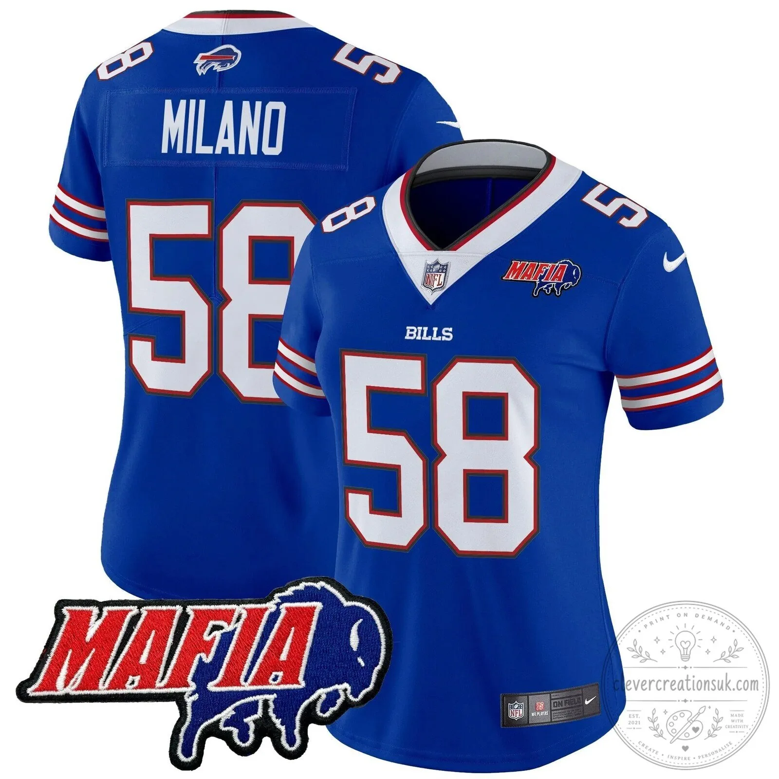 Royal Blue Football Jersey for Josh Allen - Buffalo Bills Mafia 95 Royal Blue Football Jersey for Josh Allen - Buffalo Bills Mafia