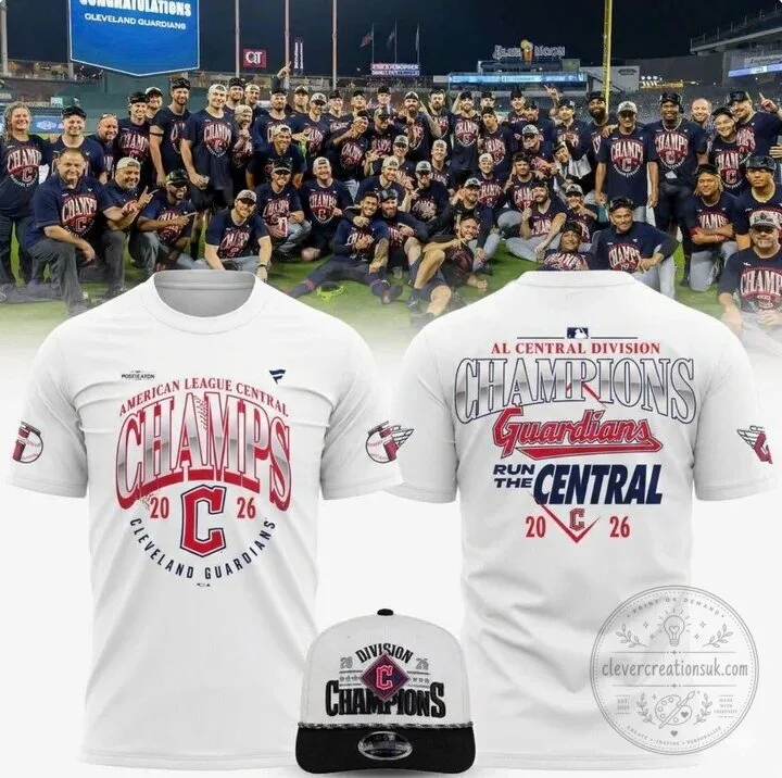Cleveland Guardians 2026 AL Central Division Champions White T-Shirt
