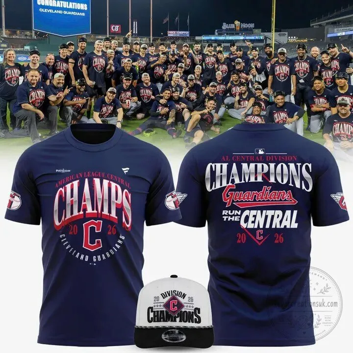 2026 T-Shirt for Cleveland Guardians AL Central Division Champions