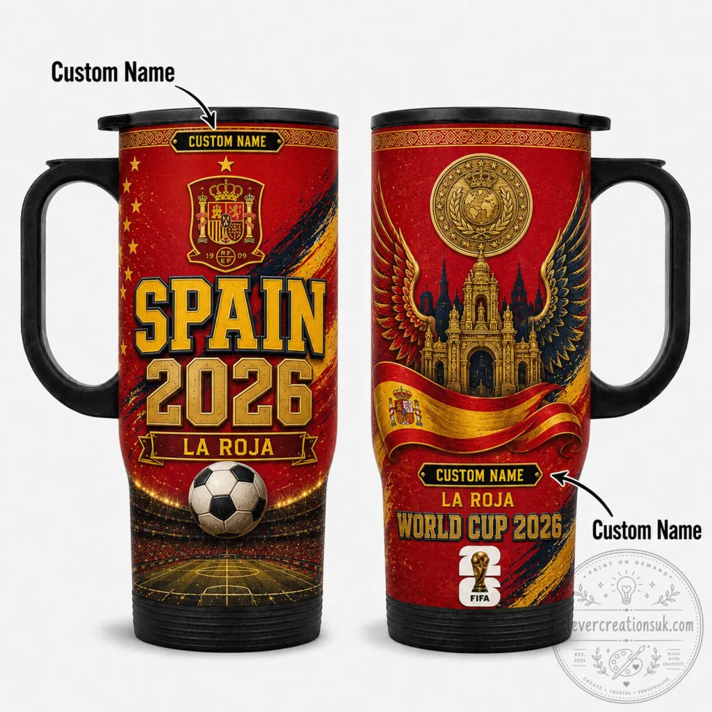 Spain National Football Team World Cup 2026 La Roja Travel Tumbler