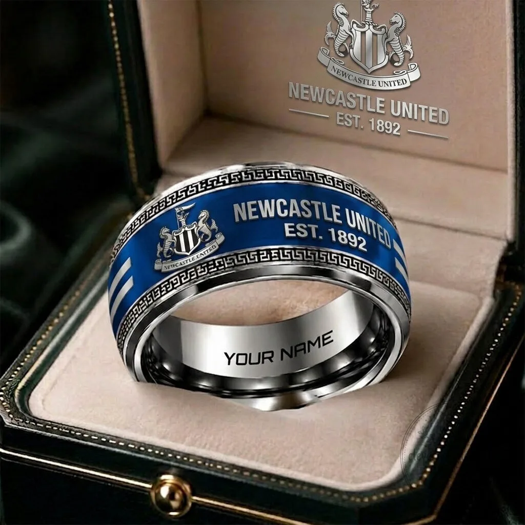 Newcastle United Football Club Personalized Engraved Stainless Steel Ring