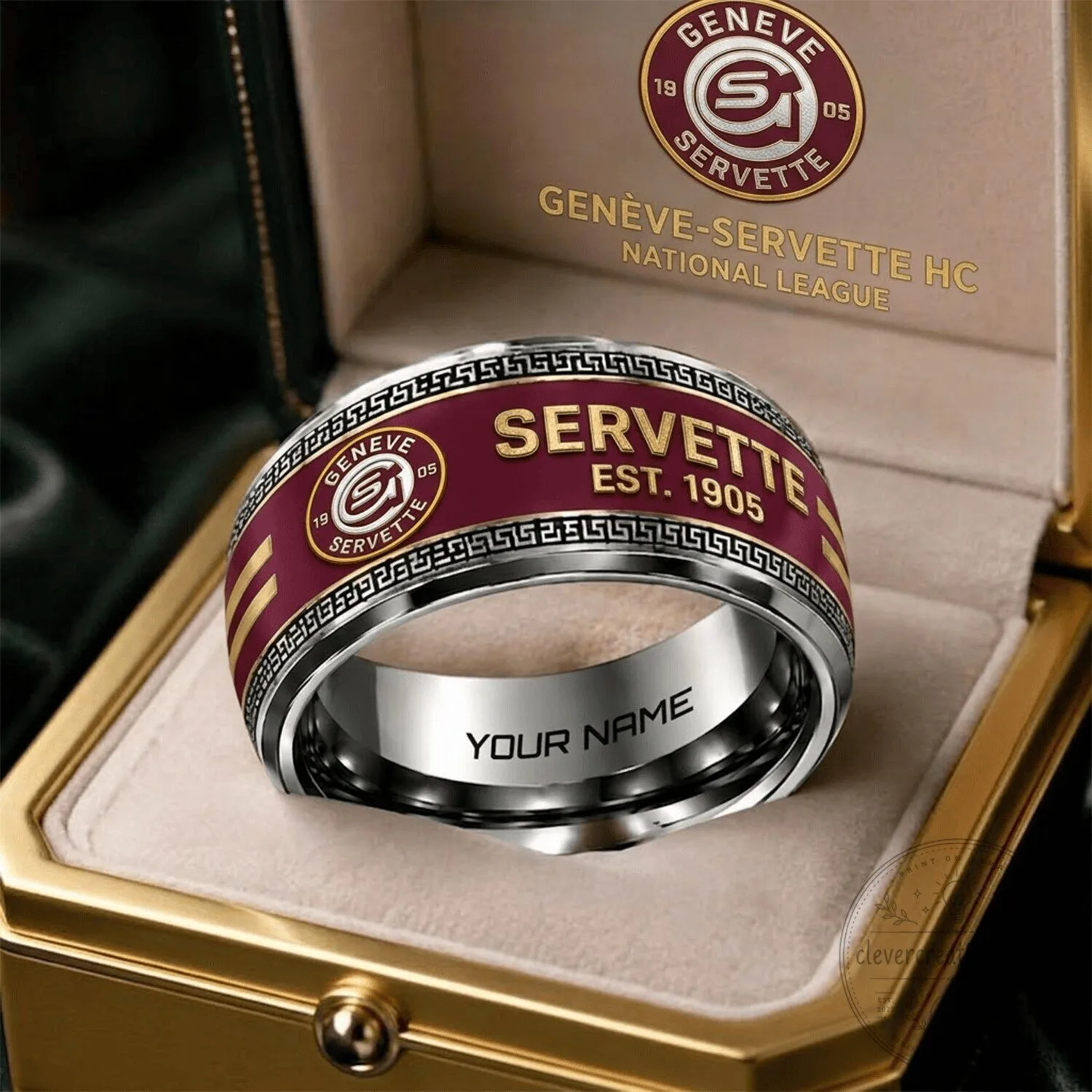 Genève-Servette Hockey Club National League Team Personalized Ring Gift