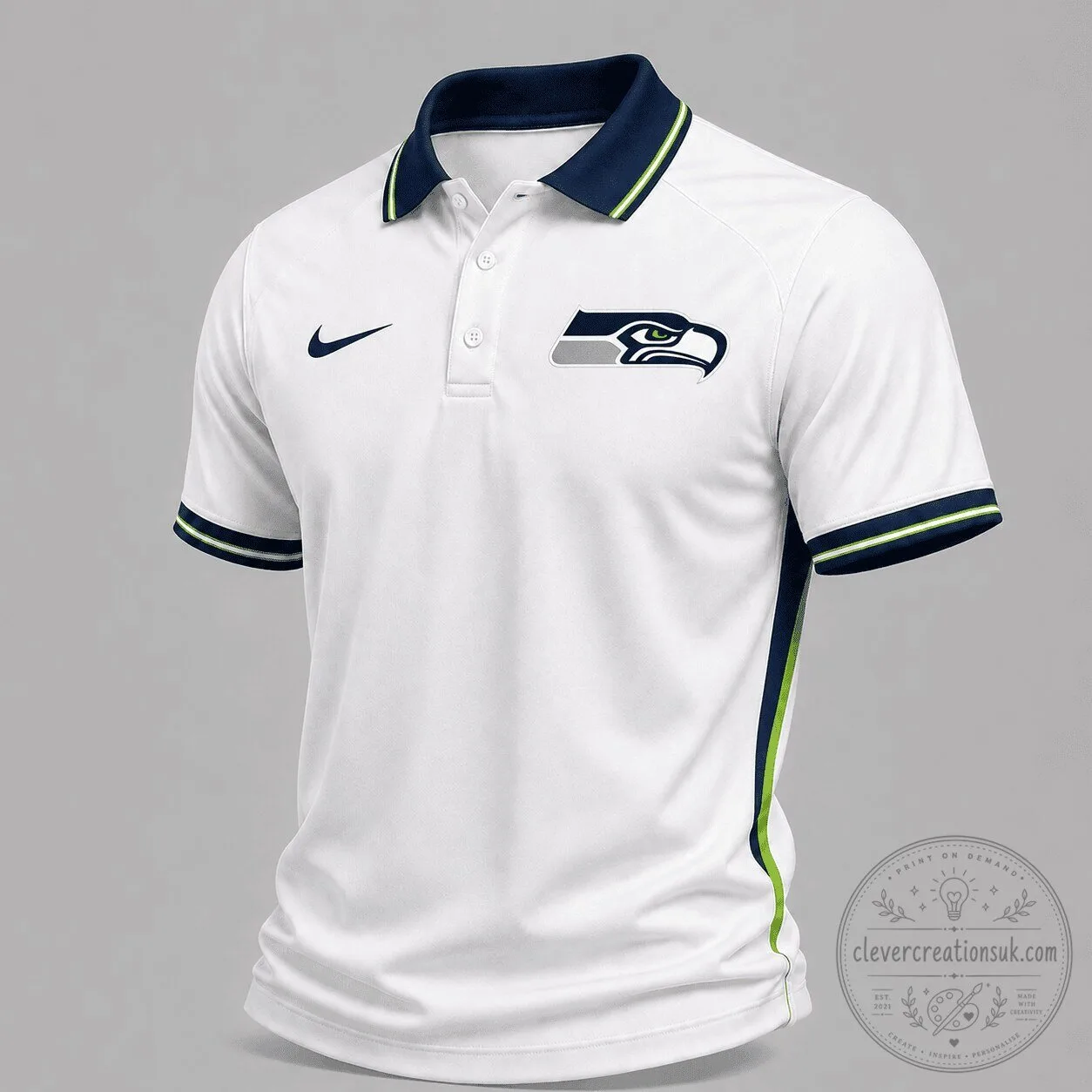 Seattle Seahawks White Performance Polo Shirt for Men