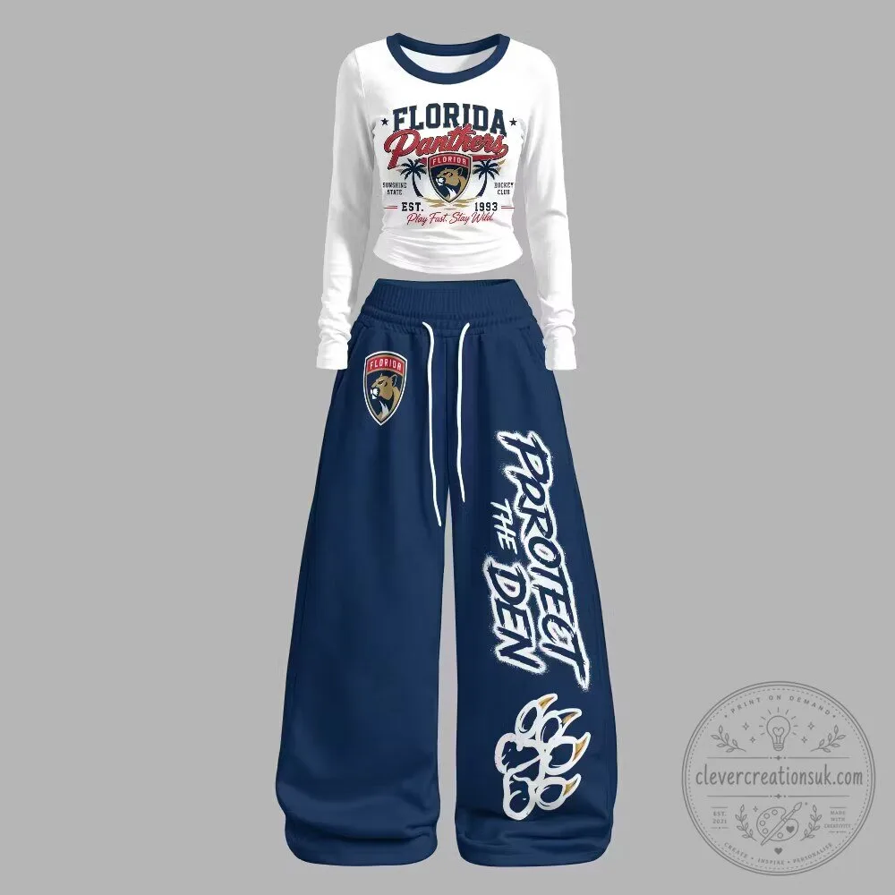 Florida Panthers Hockey Club Long-Sleeve Shirt and Wide Leg Pants Set