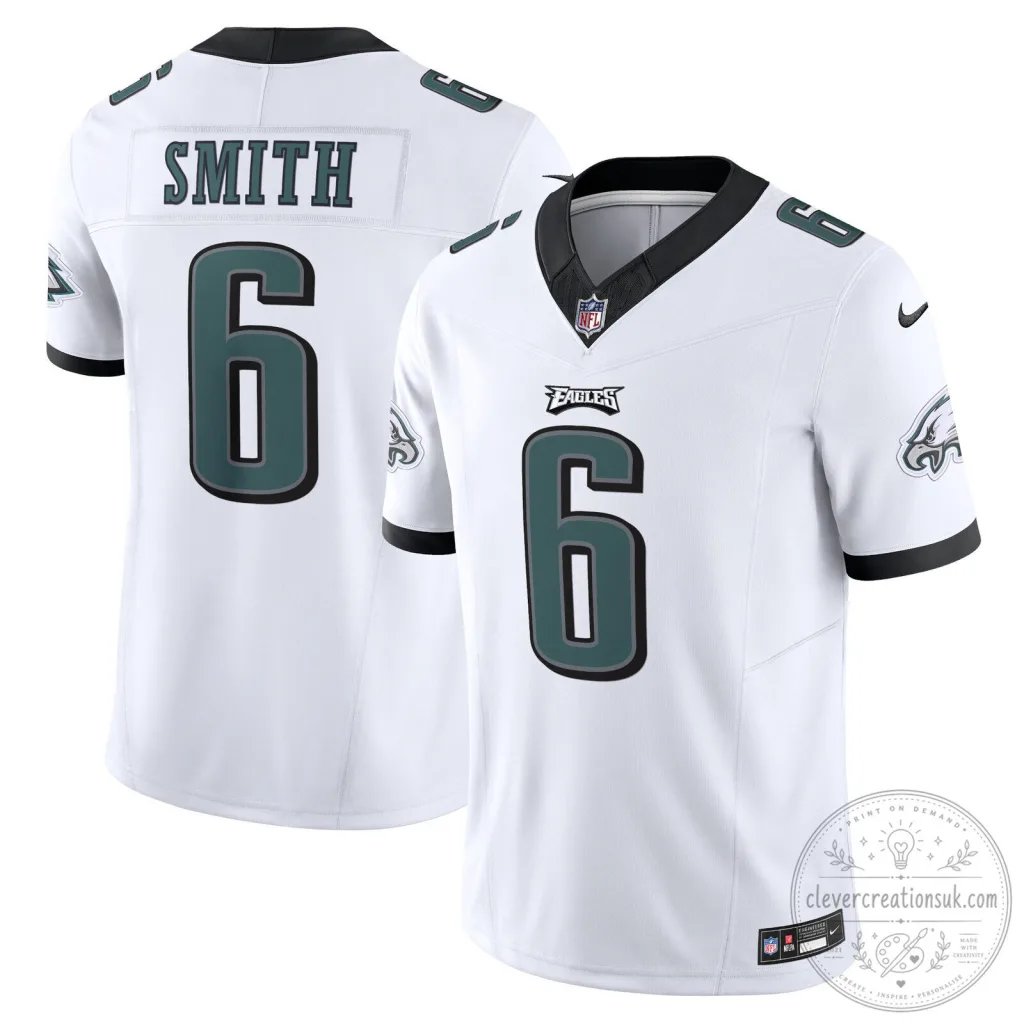 Devonta Smith Philadelphia Eagles White Football Jersey Number 6