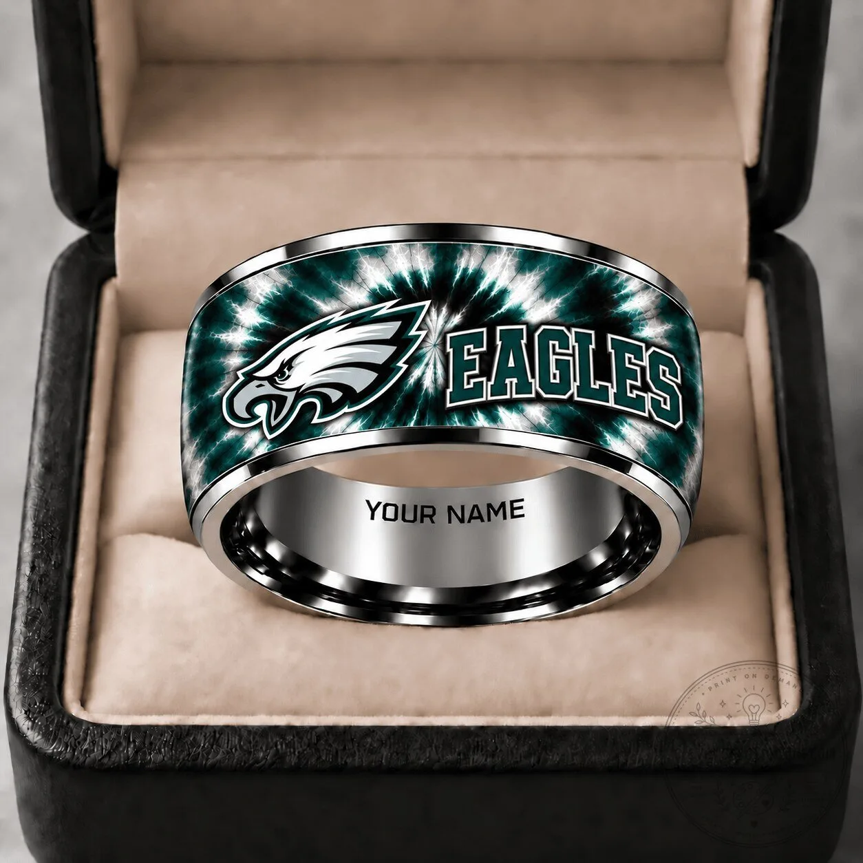 Philadelphia Eagles Fan Personalized Tungsten Steel Ring